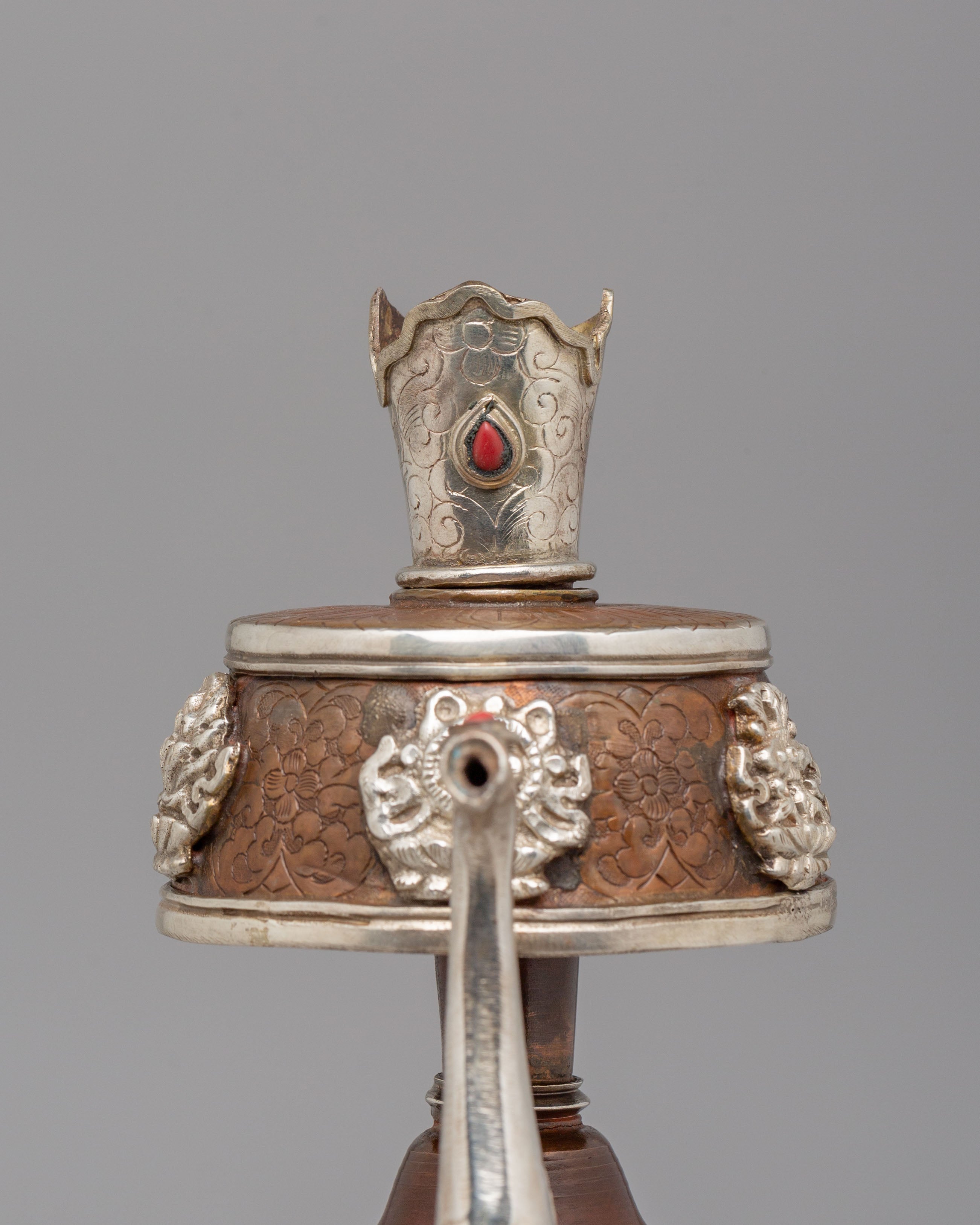 Spiritual Ceremonial Bhumba Pair | Tibetan Ritual Copper Silver Vessels