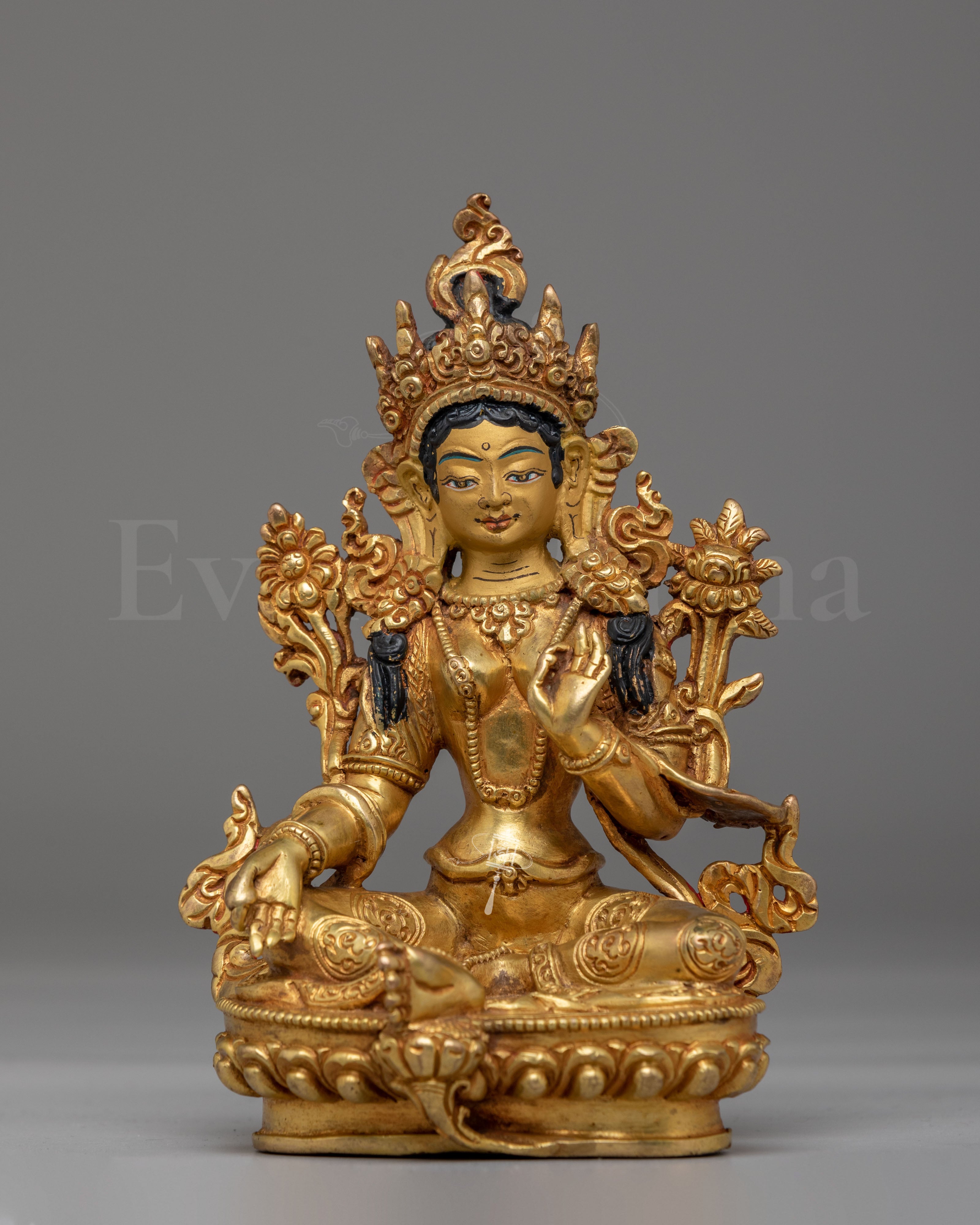 Tibetan Green Tara Deity Figurine 