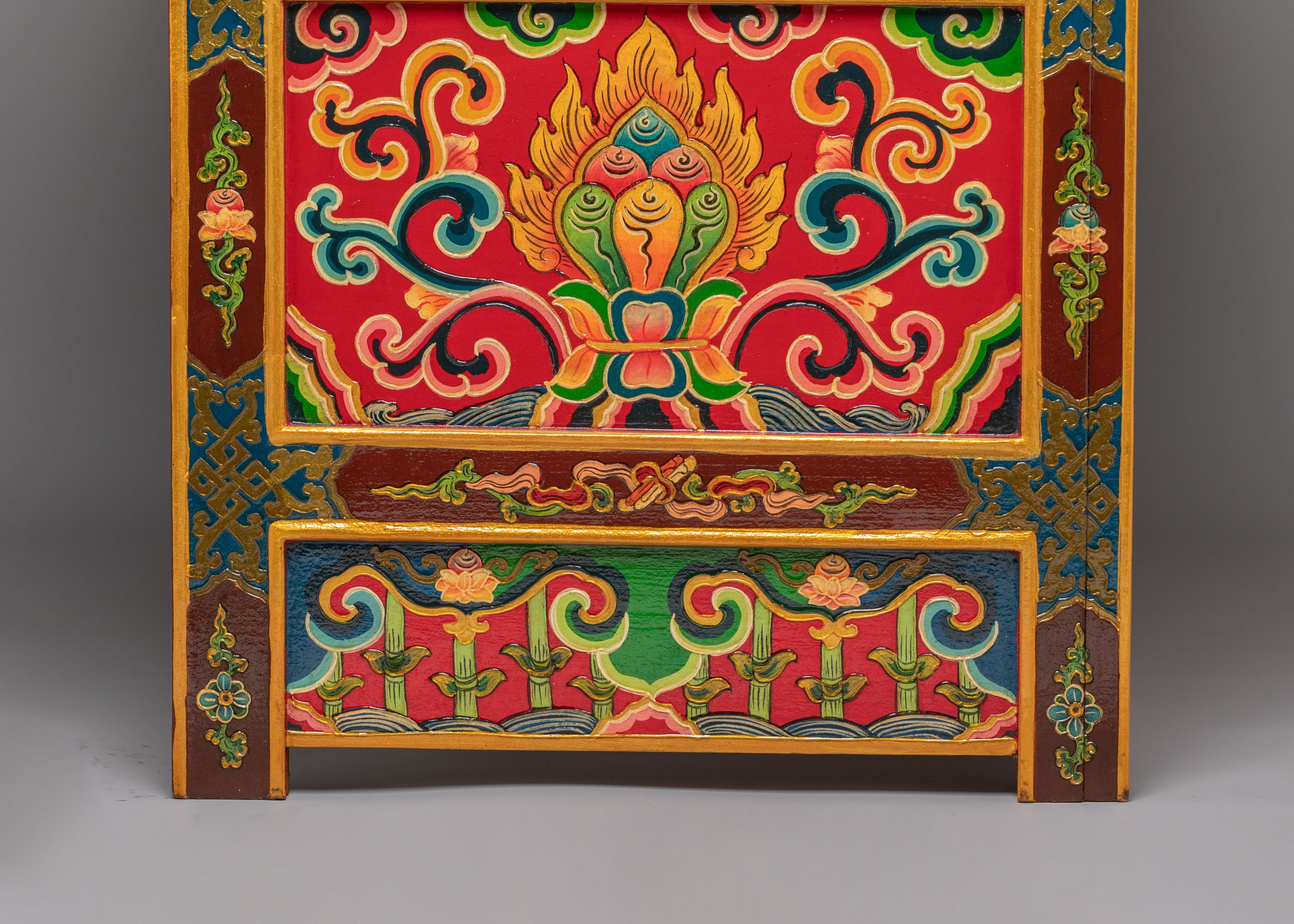 Handcrafted Wooden Folding Table | Tibetan Buddhist Altar Furniture