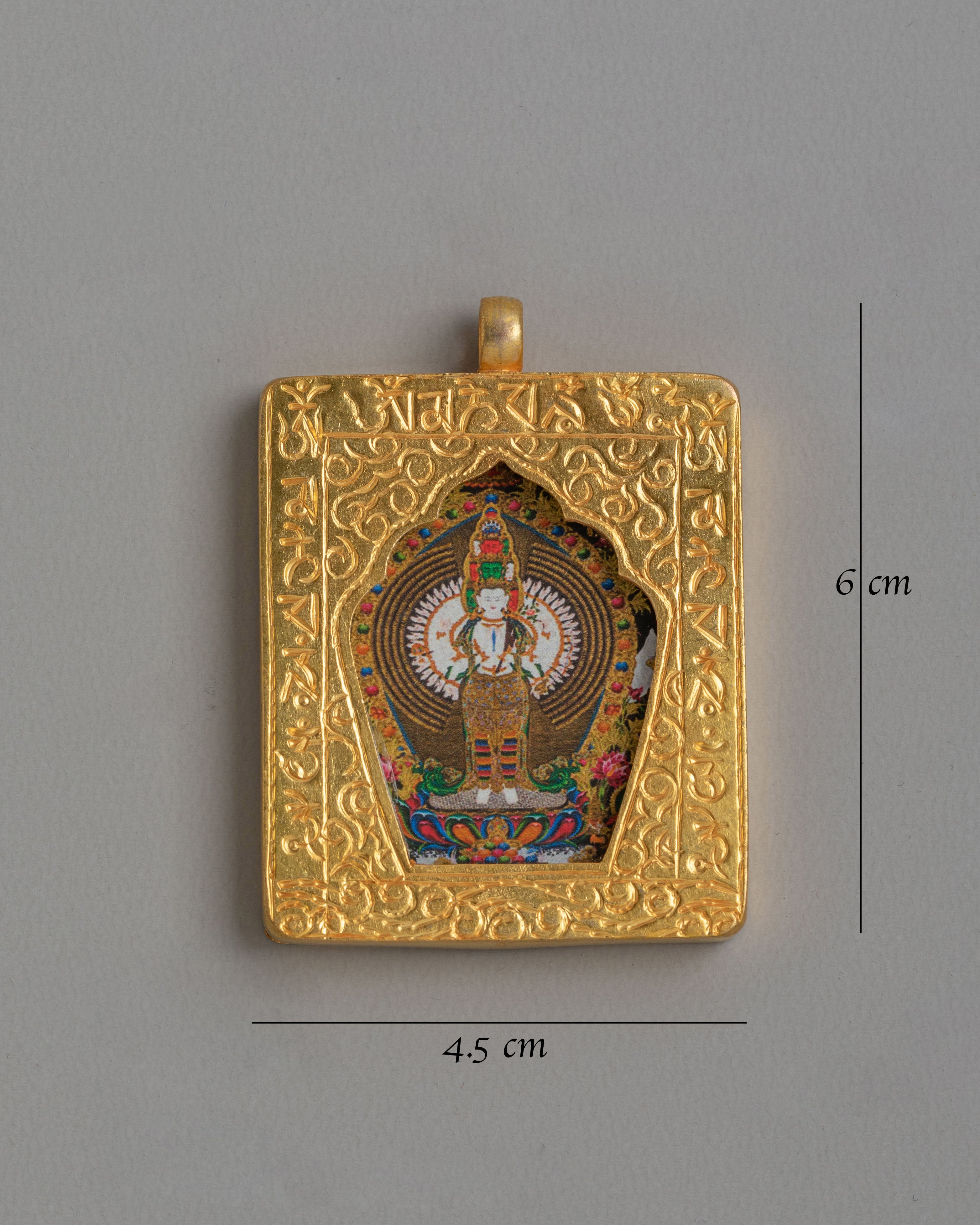 1000-armed-Chenrezig-Locket | Hand Painted Buddhist Thangka Pendant
