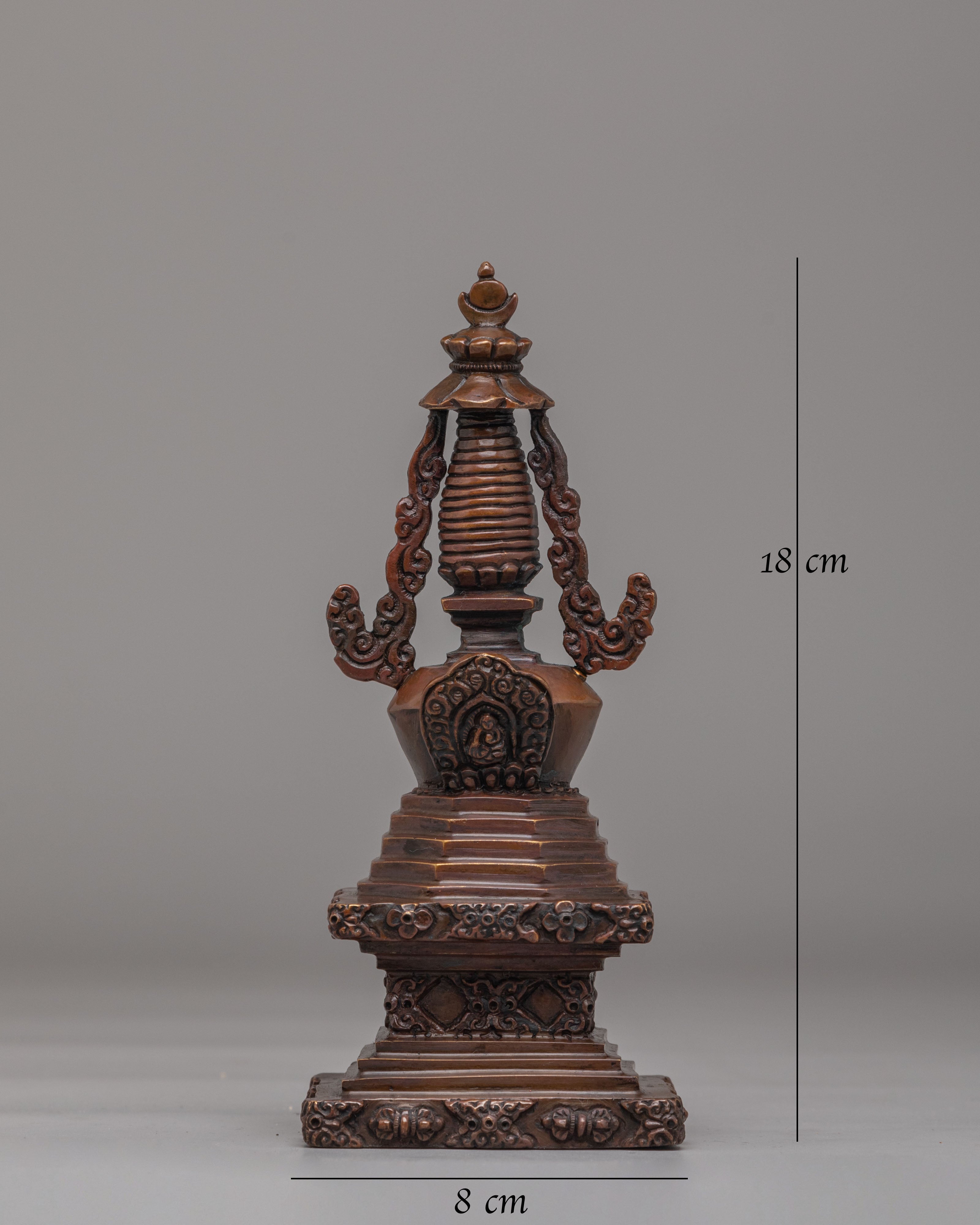 Spiritual Stupa of Reconciliation | Handcrafted Oxidized Copper Sculpture