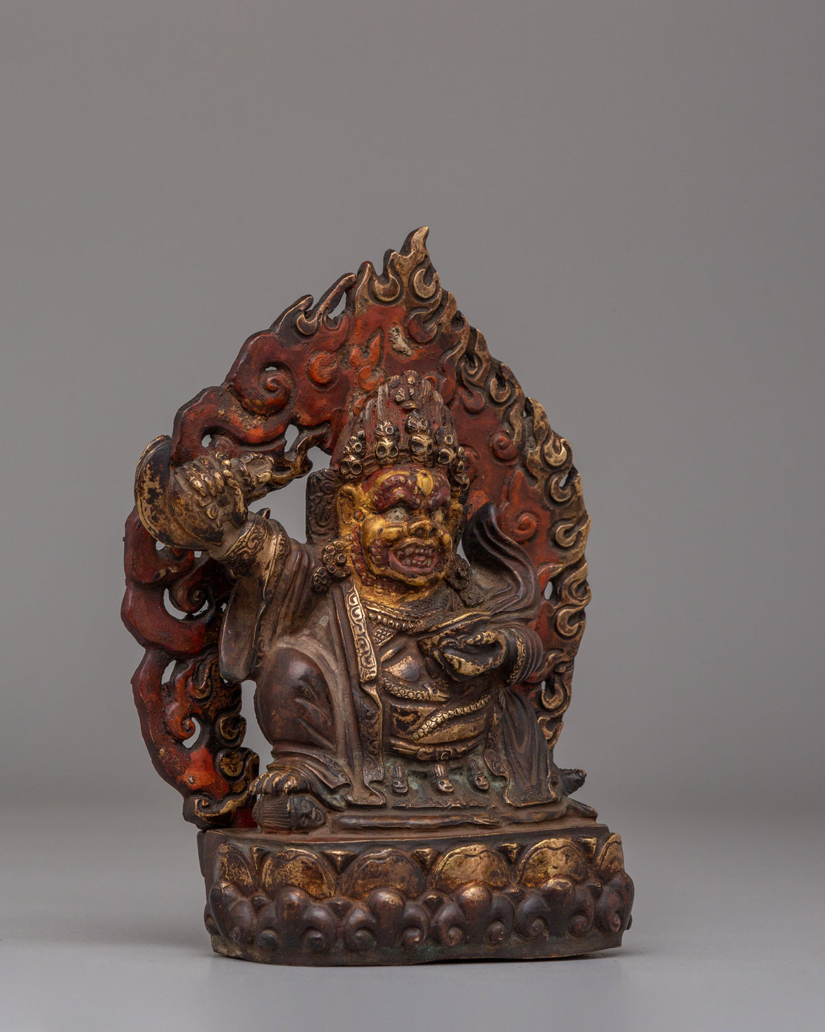 Sacred Bernagchen Mahakala Statue | Tibetan Protector Copper Sculpture