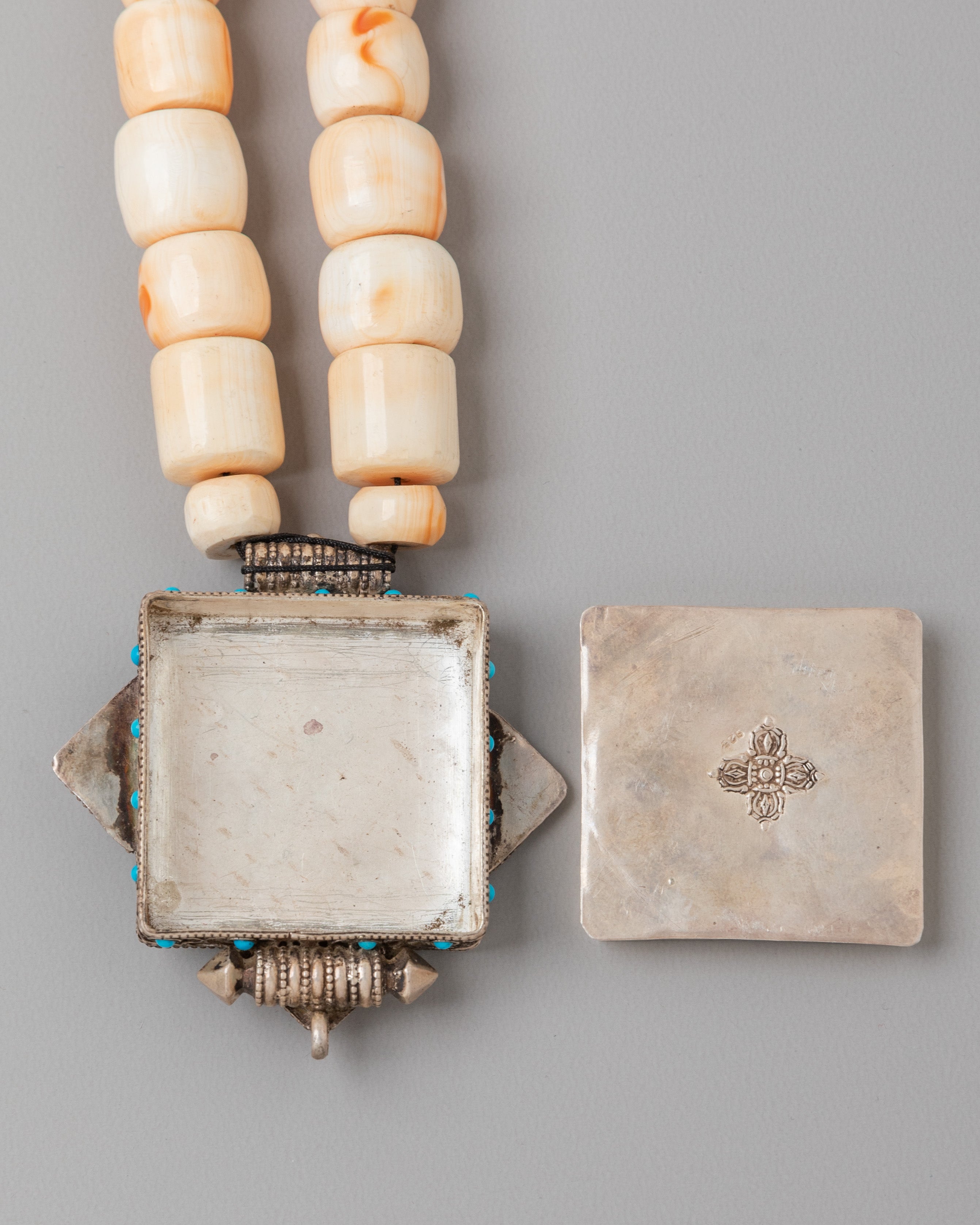 Handmade Ghau Box with Locket | Silver Gemstone Jewelry