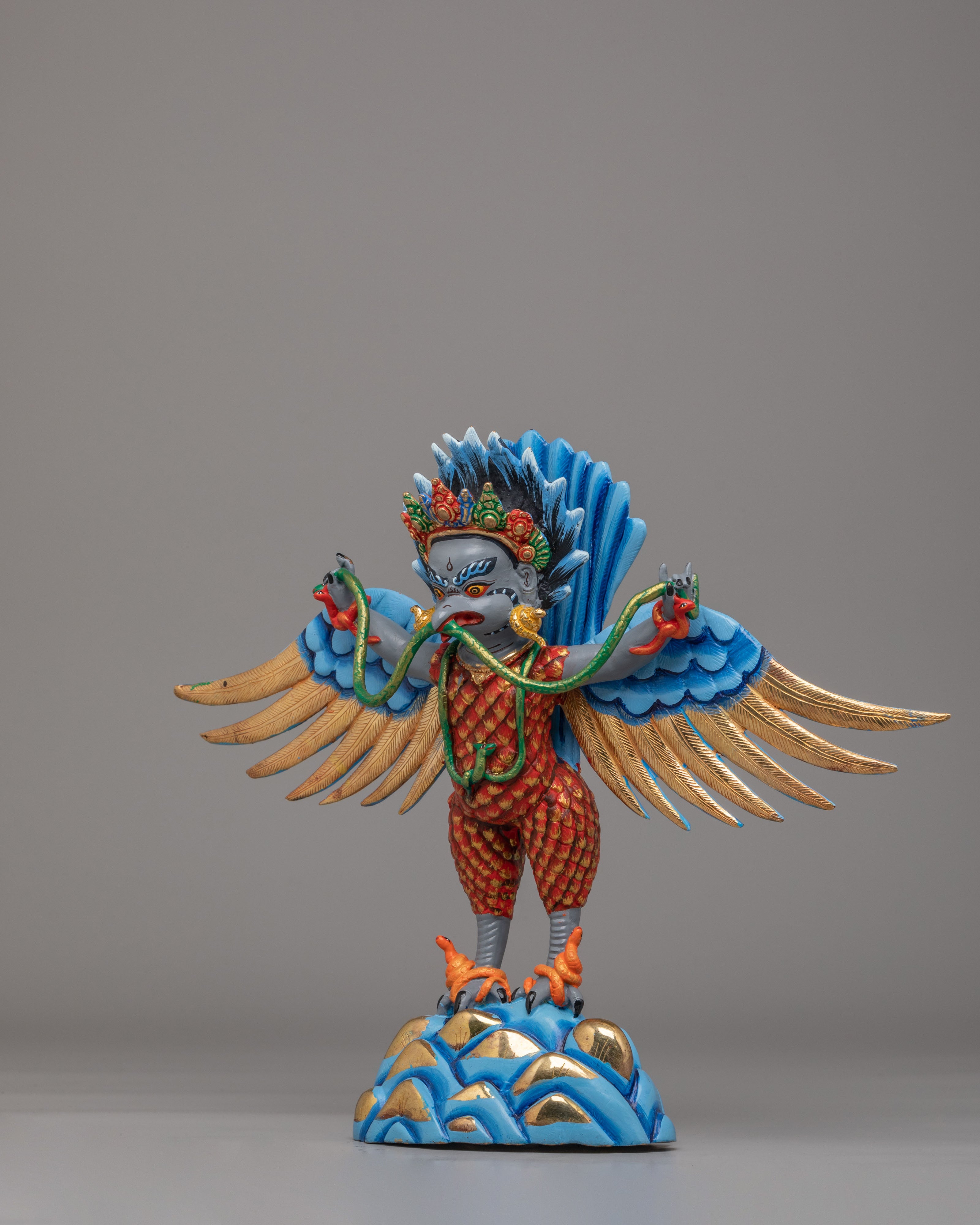 Traditional Garuda Guardian Statue | Himalayan Deity Sculpture