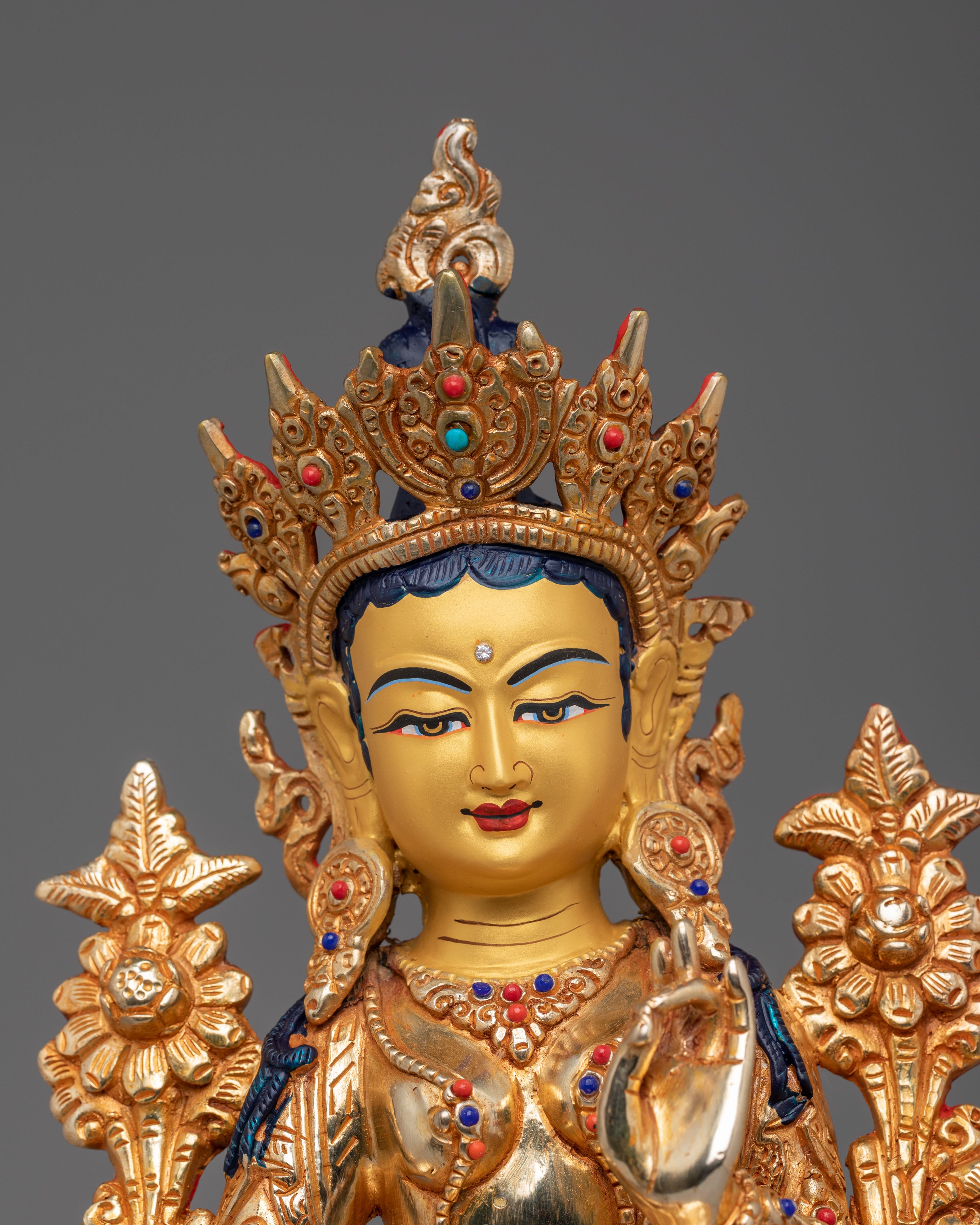 Handmade Green Tara Deity Sculpture | Tibetan Goddess of Compassion