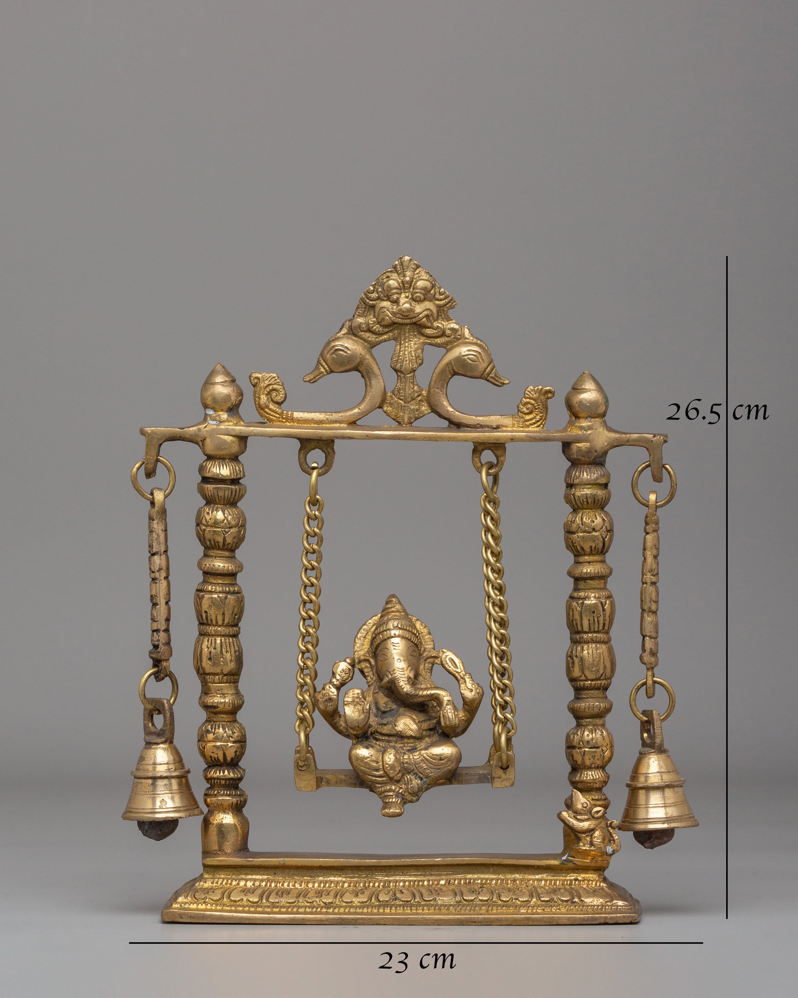 Handmade Ritual Ganesh on Swing | Brass Hindu God Figurine