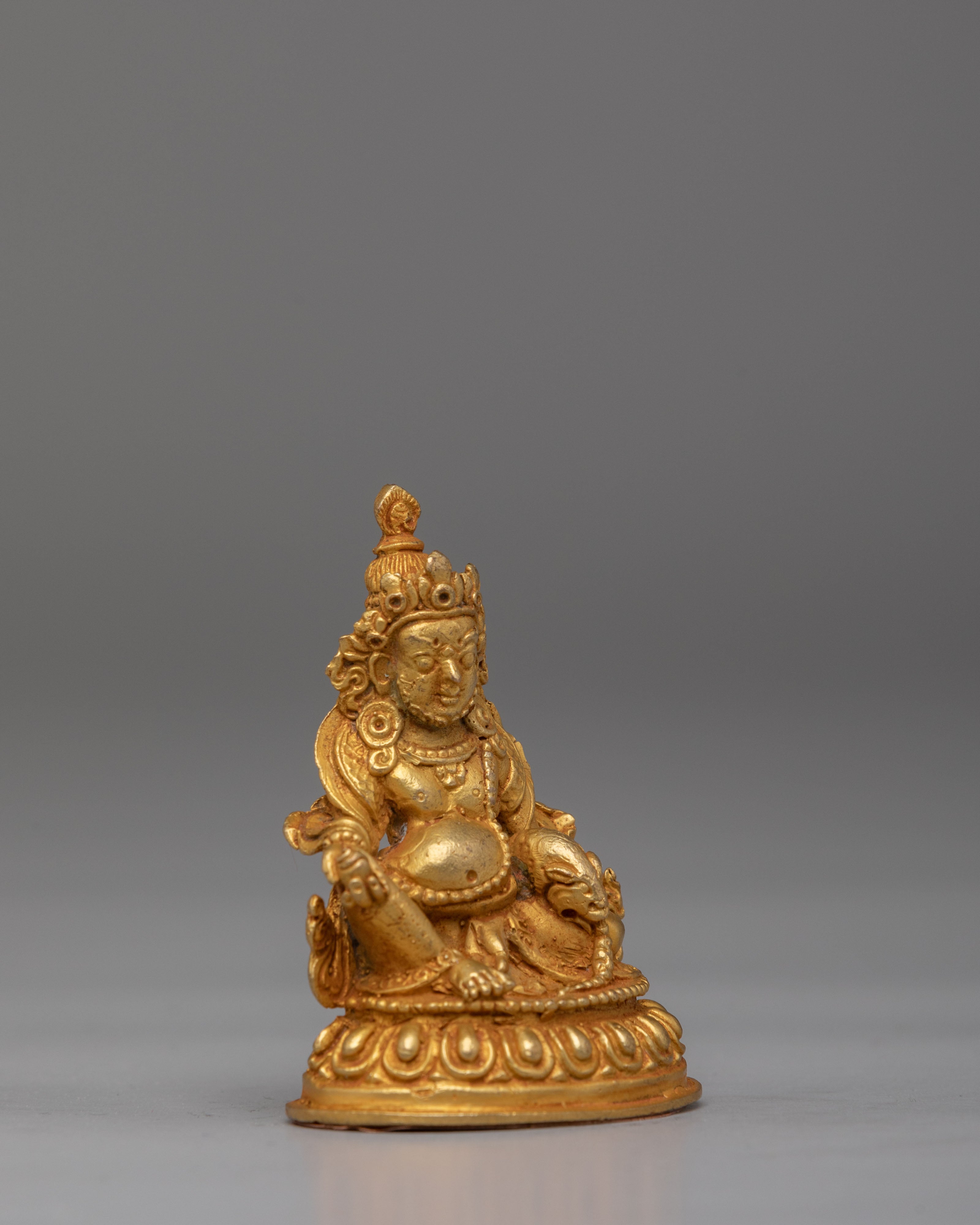 Sacred Altar Dzambhala Deity statue | Gold Plated Buddhist Altar Decor
