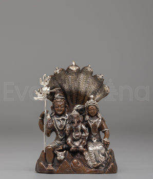Handmade Hindu Shiva Family Statue | Sacred Symbol of Family Unity and Devotion