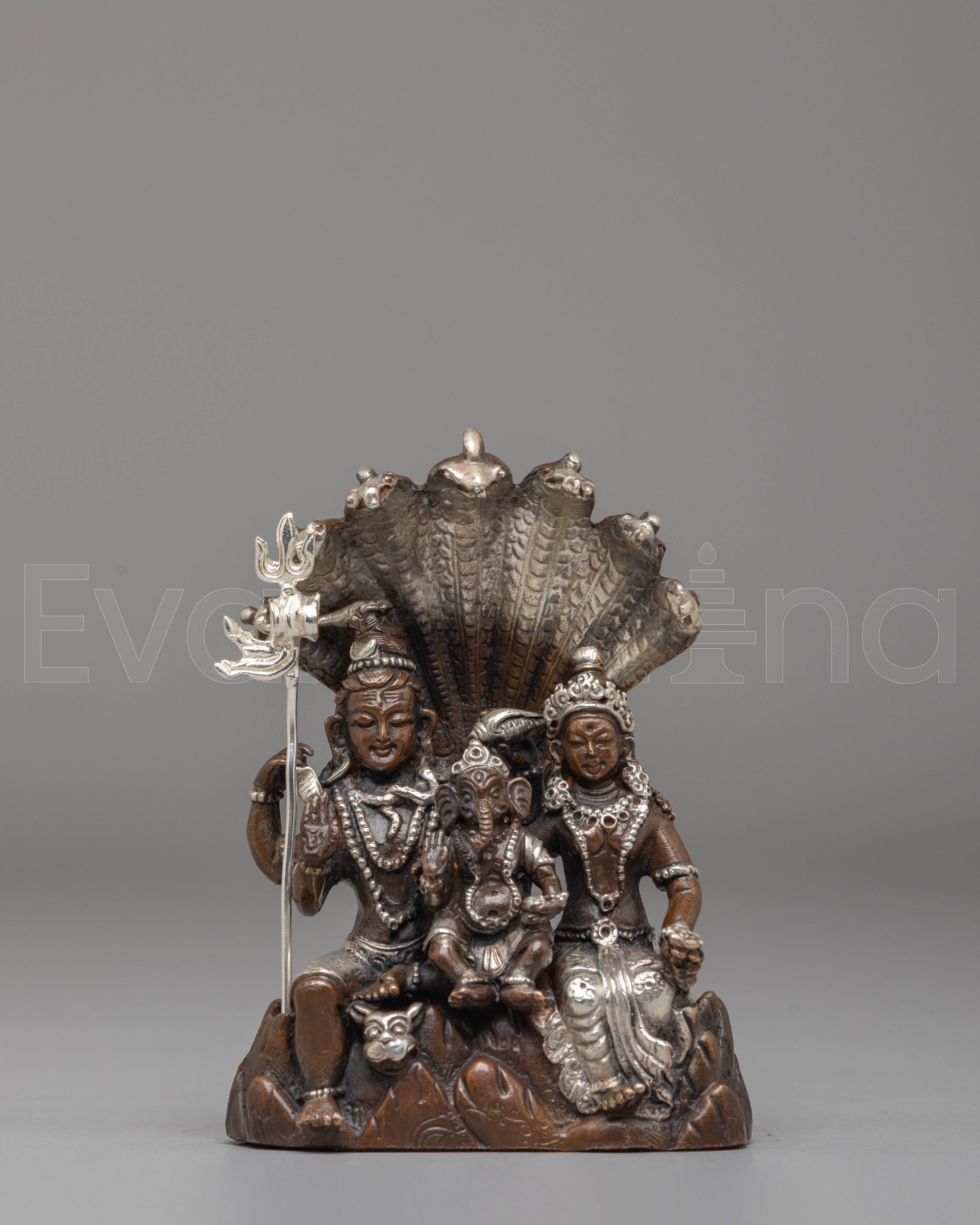 Handmade Hindu Shiva Family Statue | Sacred Symbol of Family Unity and Devotion