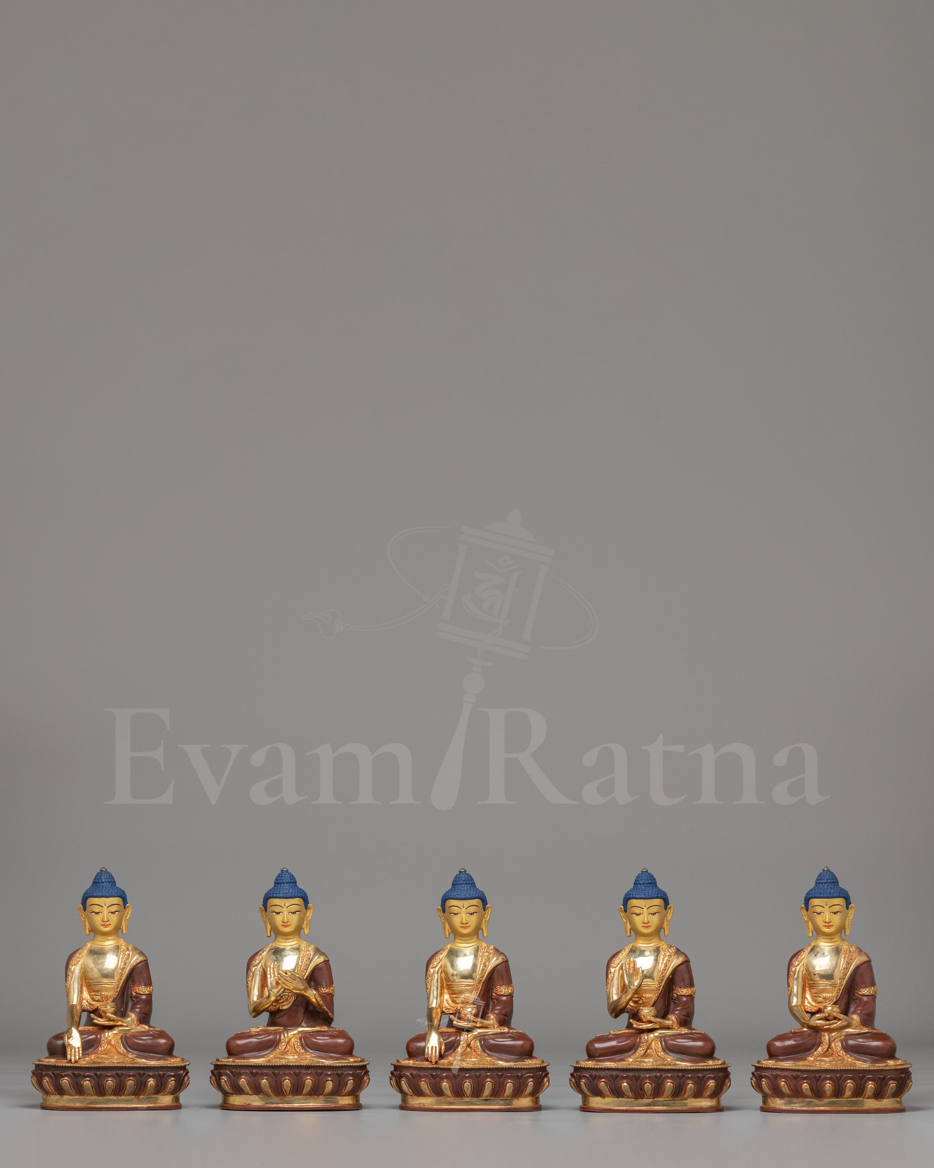 Five Buddha Set for Altar | Spiritual Home Decor