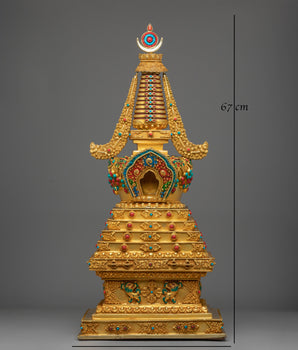 Decorative Tibetan Stupa | Handcrafted Spiritual Shrine
