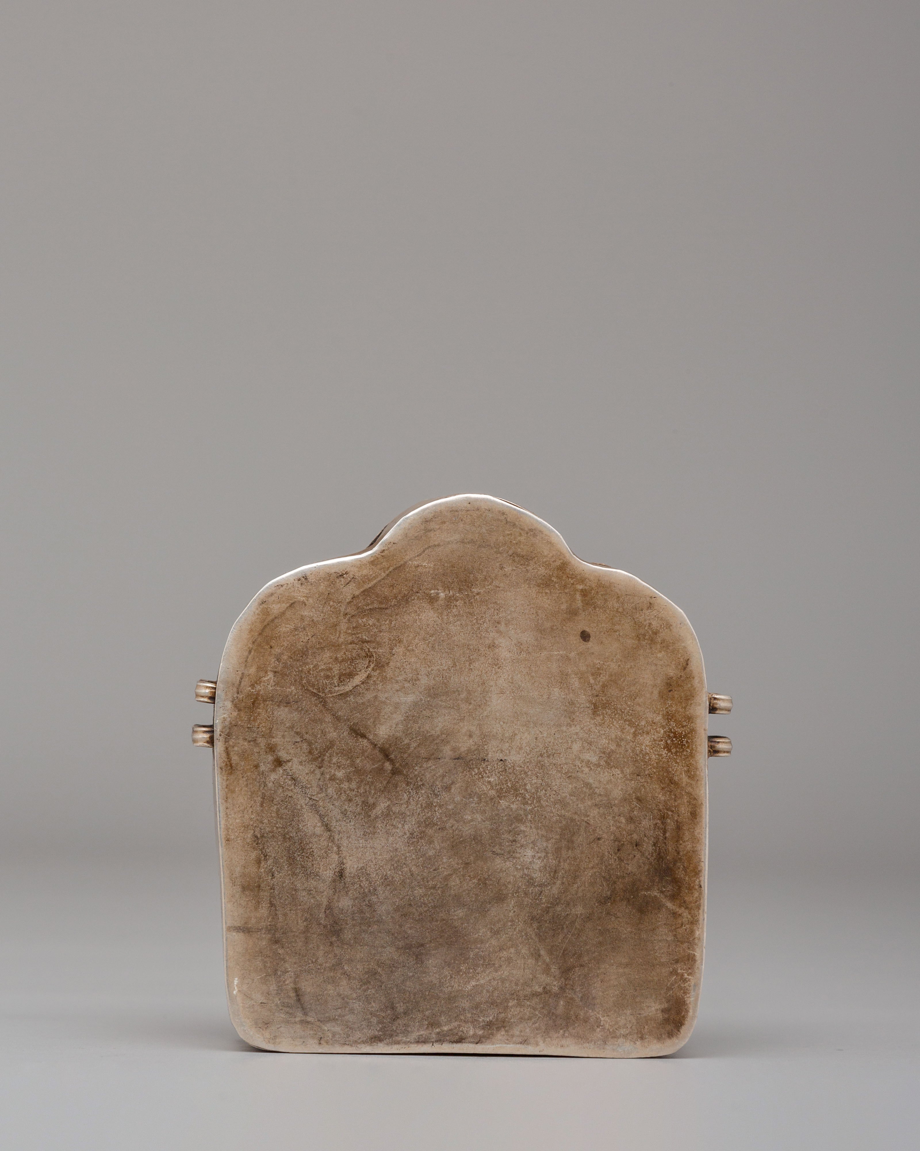Spiritual Dzambhala Ghau Box | Silver Buddhist Treasure Box