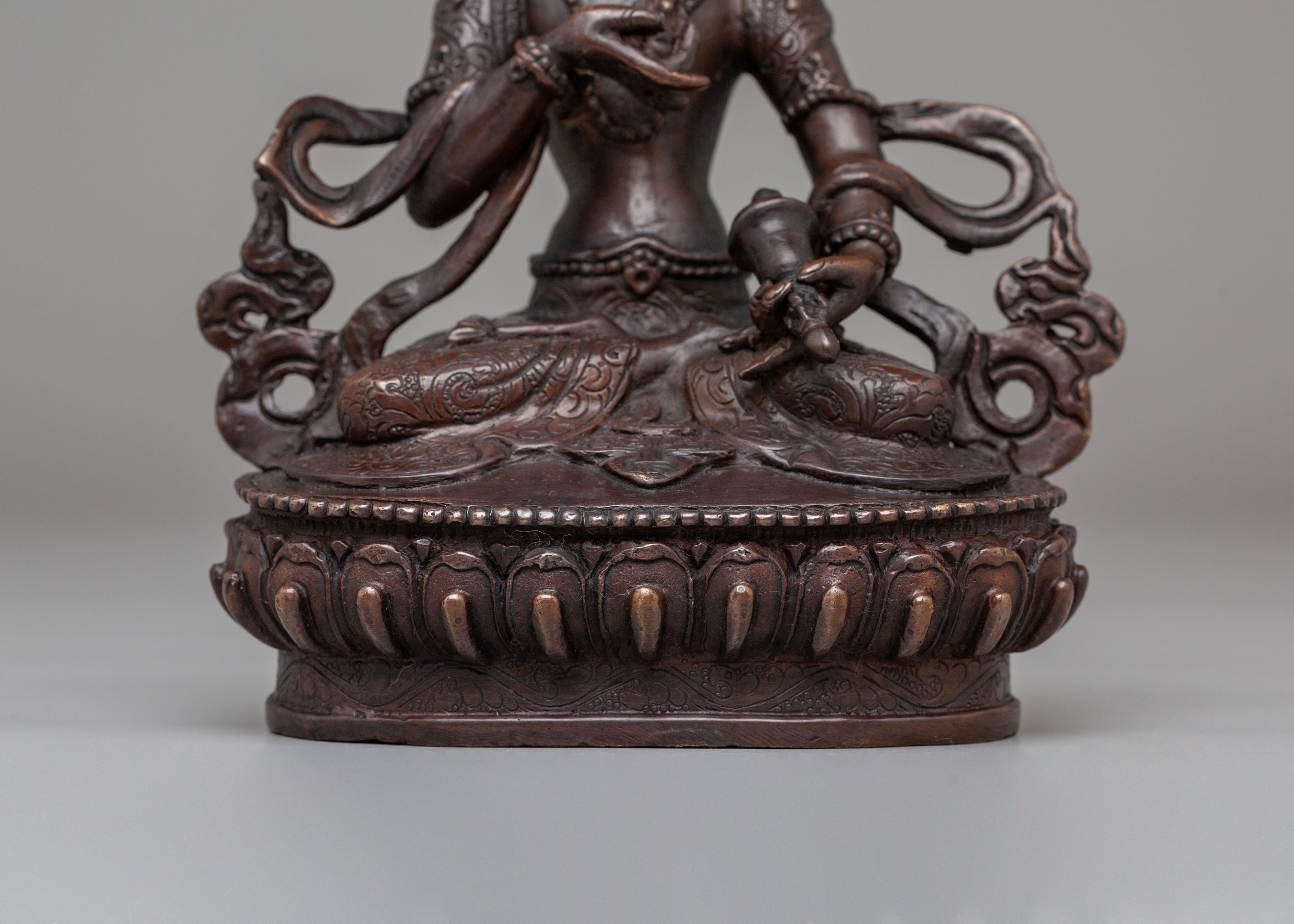 Himalayan Vajrasattva Spiritual Statue | Handcrafted Oxidized Copper Artwork
