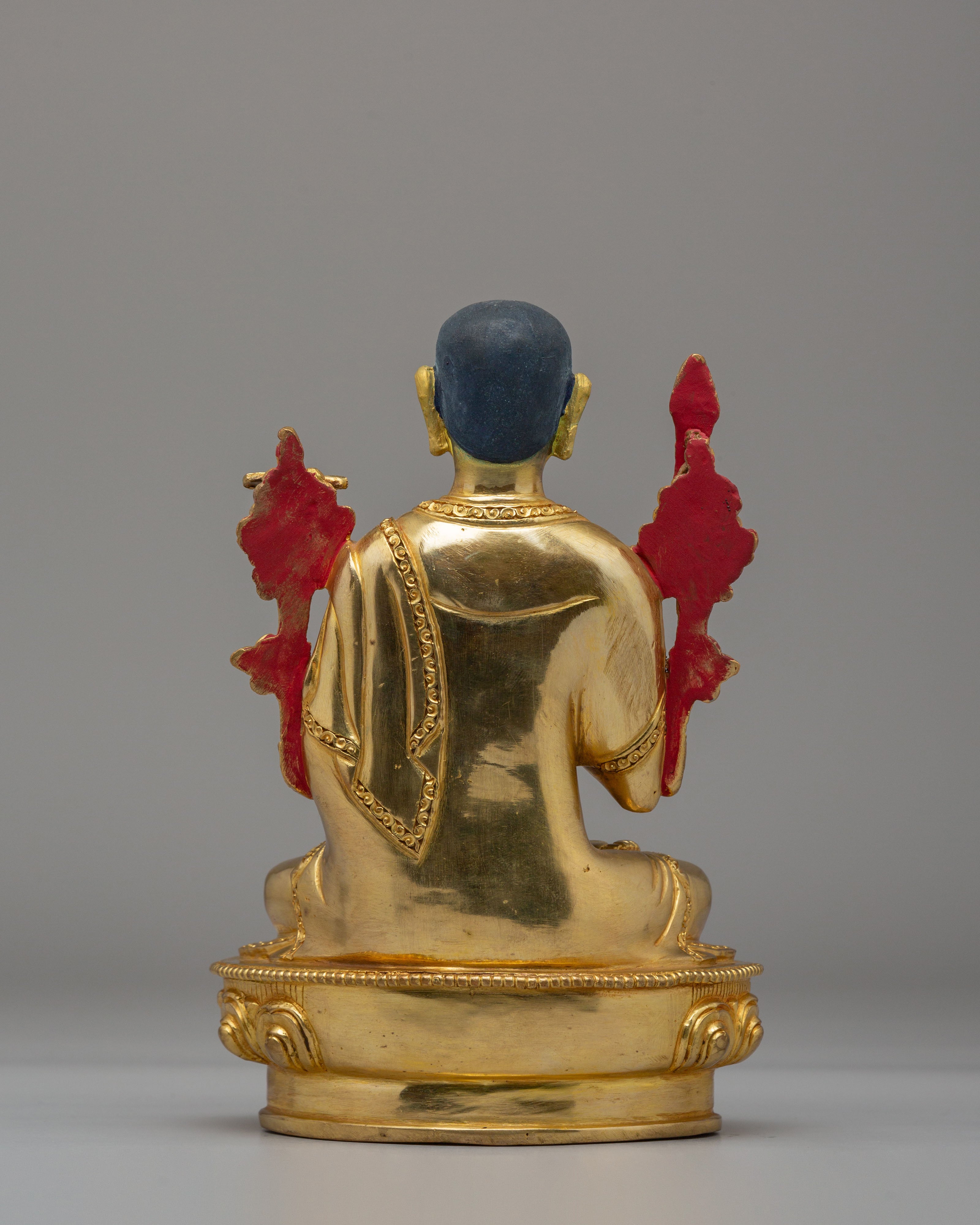 Buddhist Lama Tsongkhapa Set Statue | 24K Gold Plated Buddhist Sculpture
