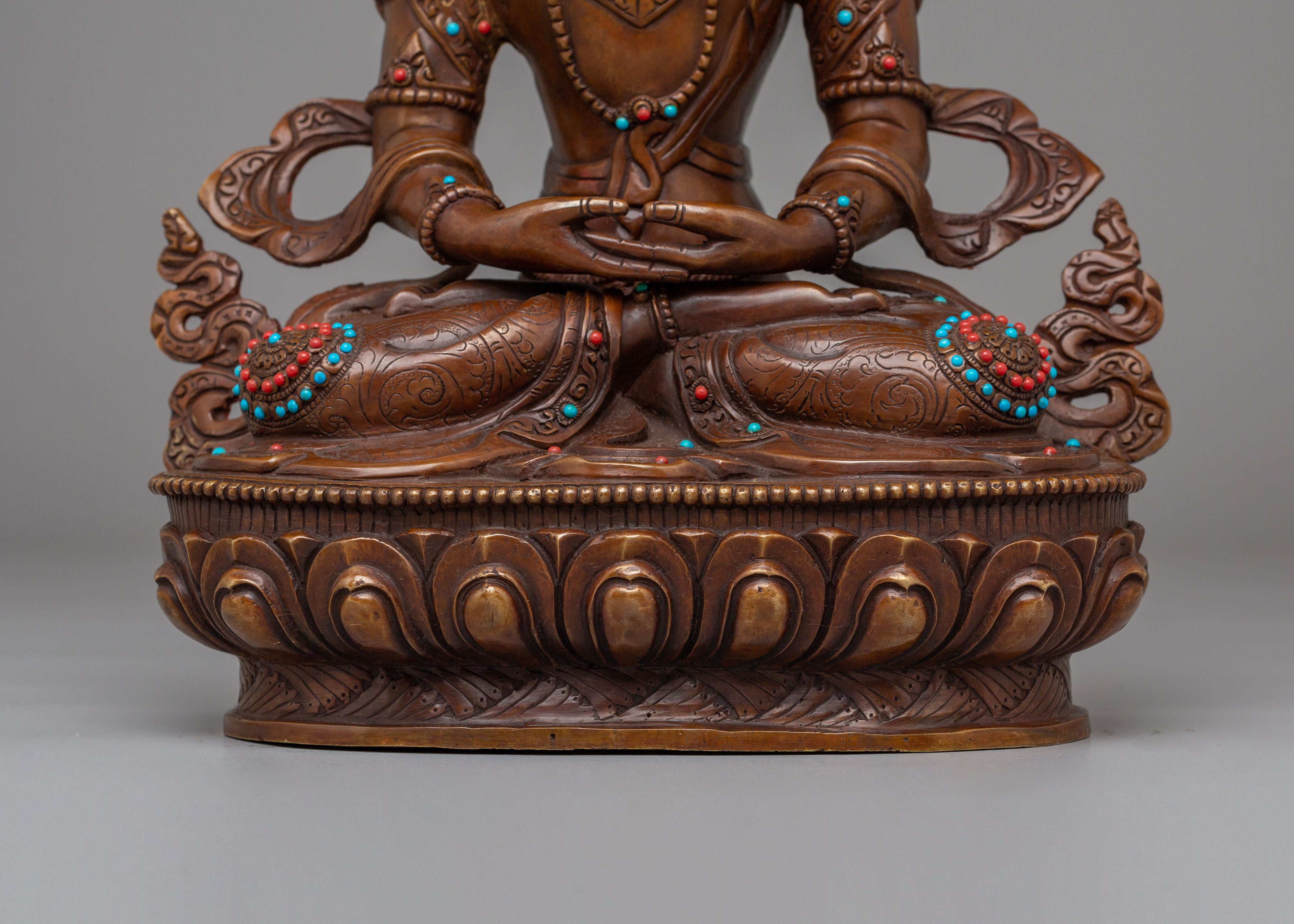 Sacred Amitayus Deity Statue | Handmade Tibetan Artwork for Spiritual Blessings
