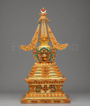 Golden Copper Tibetan Stupa