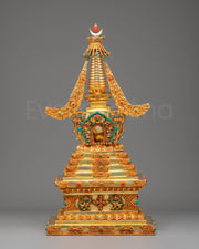 Golden Copper Tibetan Stupa