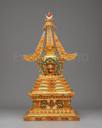 Golden Copper Tibetan Stupa