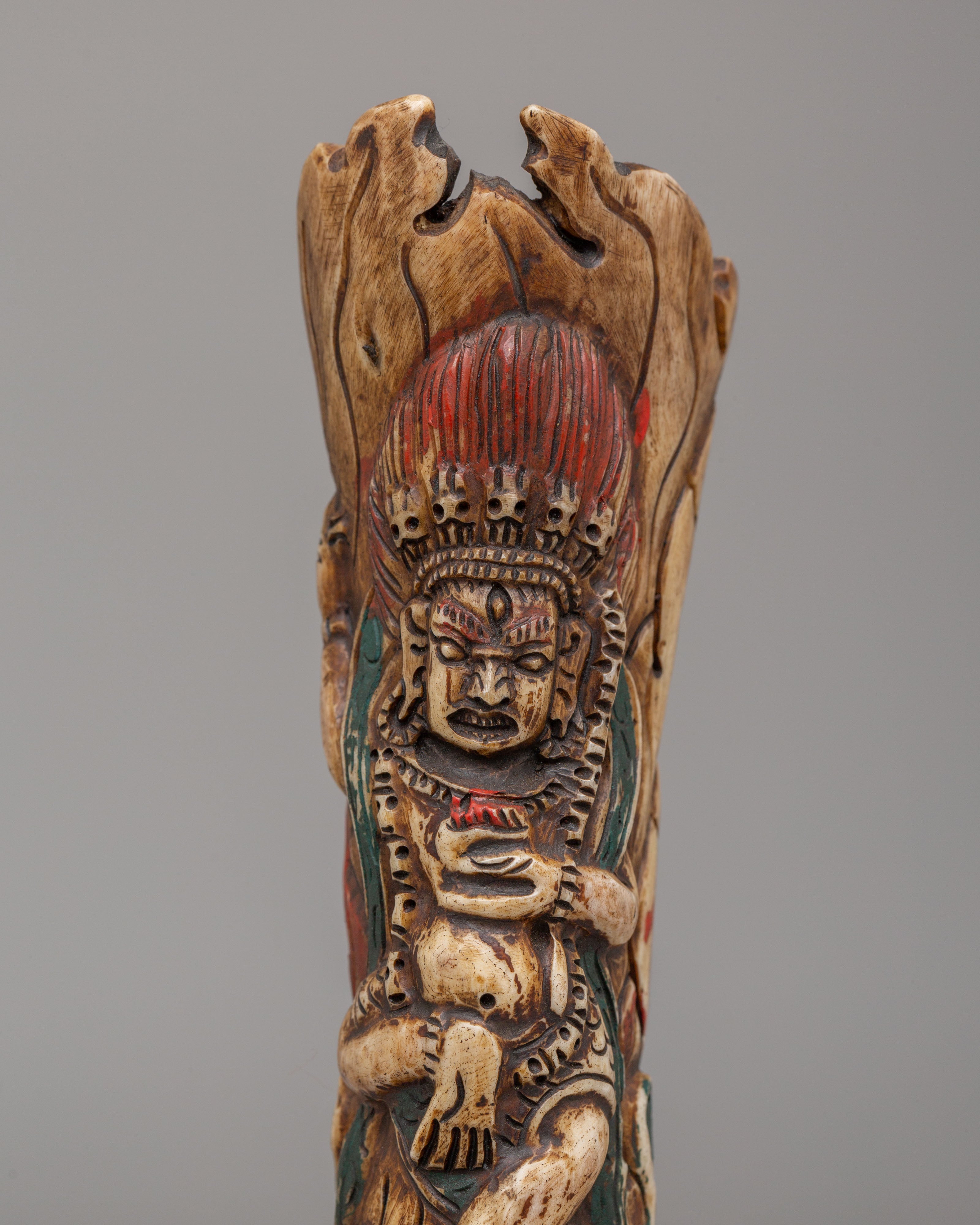 Handcrafted Mahakala Bone | Tibetan Protector Deity