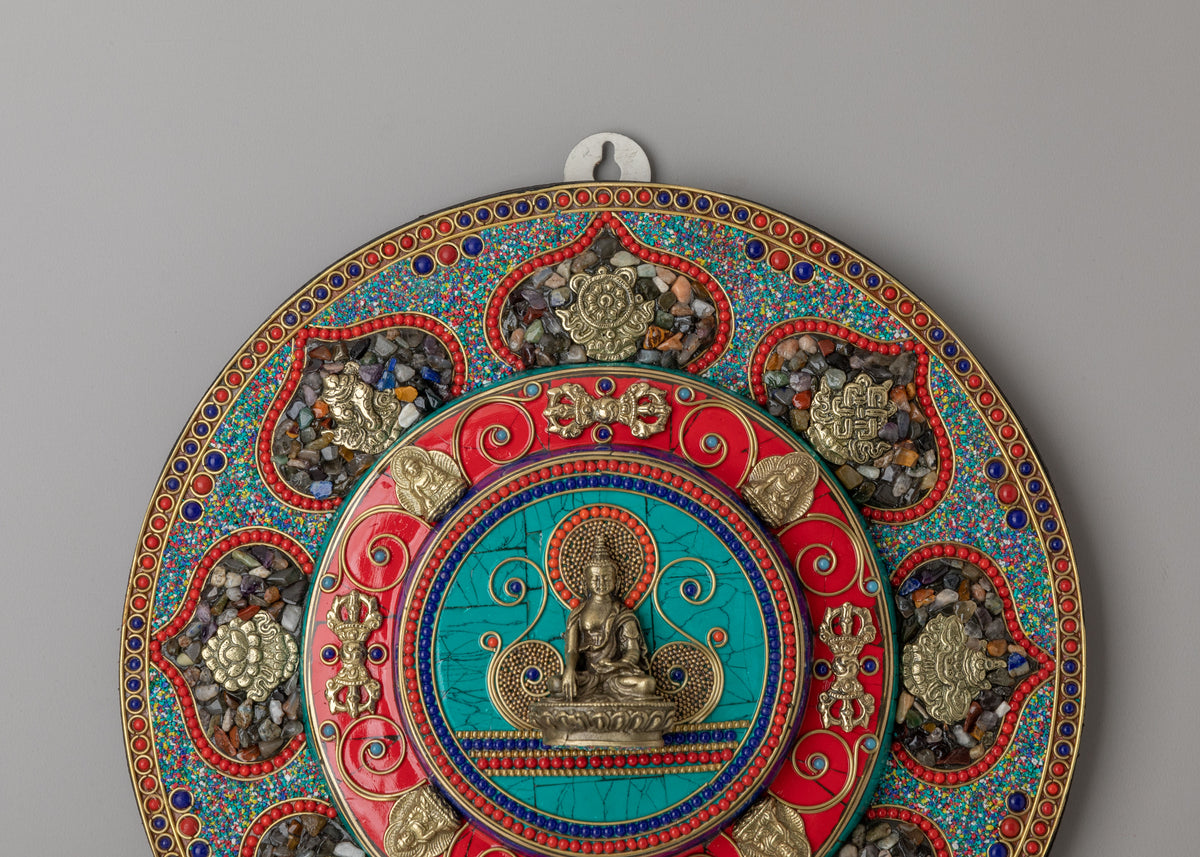 Tibetan Shakyamuni Buddha Wall Art | Traditional Tibetan Artwork for Spiritual Home Decor