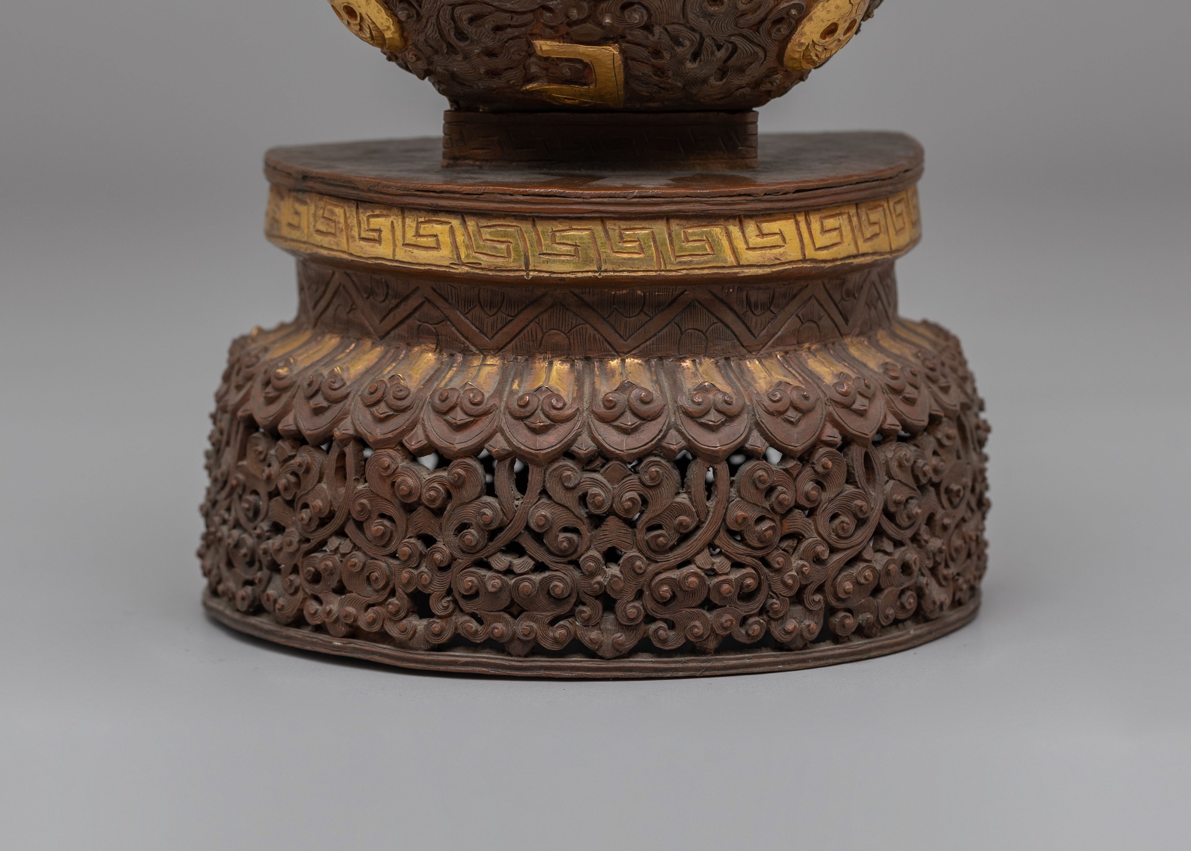 Sacred Buddhist Kapala Cup | Tibetan Skull Ritual Vessel for Tantric Offerings