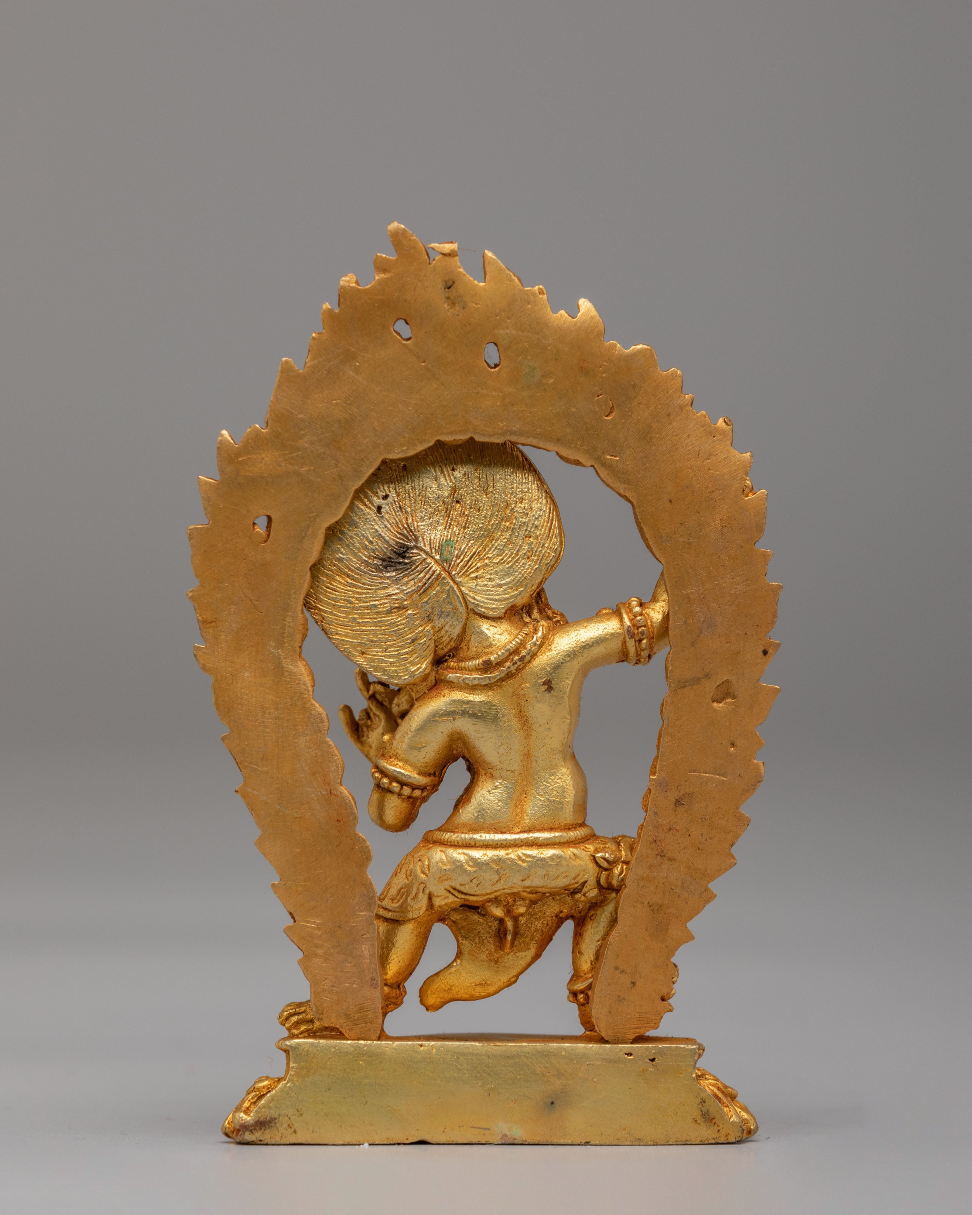 Handmade Vajrapani Statue | Gold Plated Copper Protector Deity