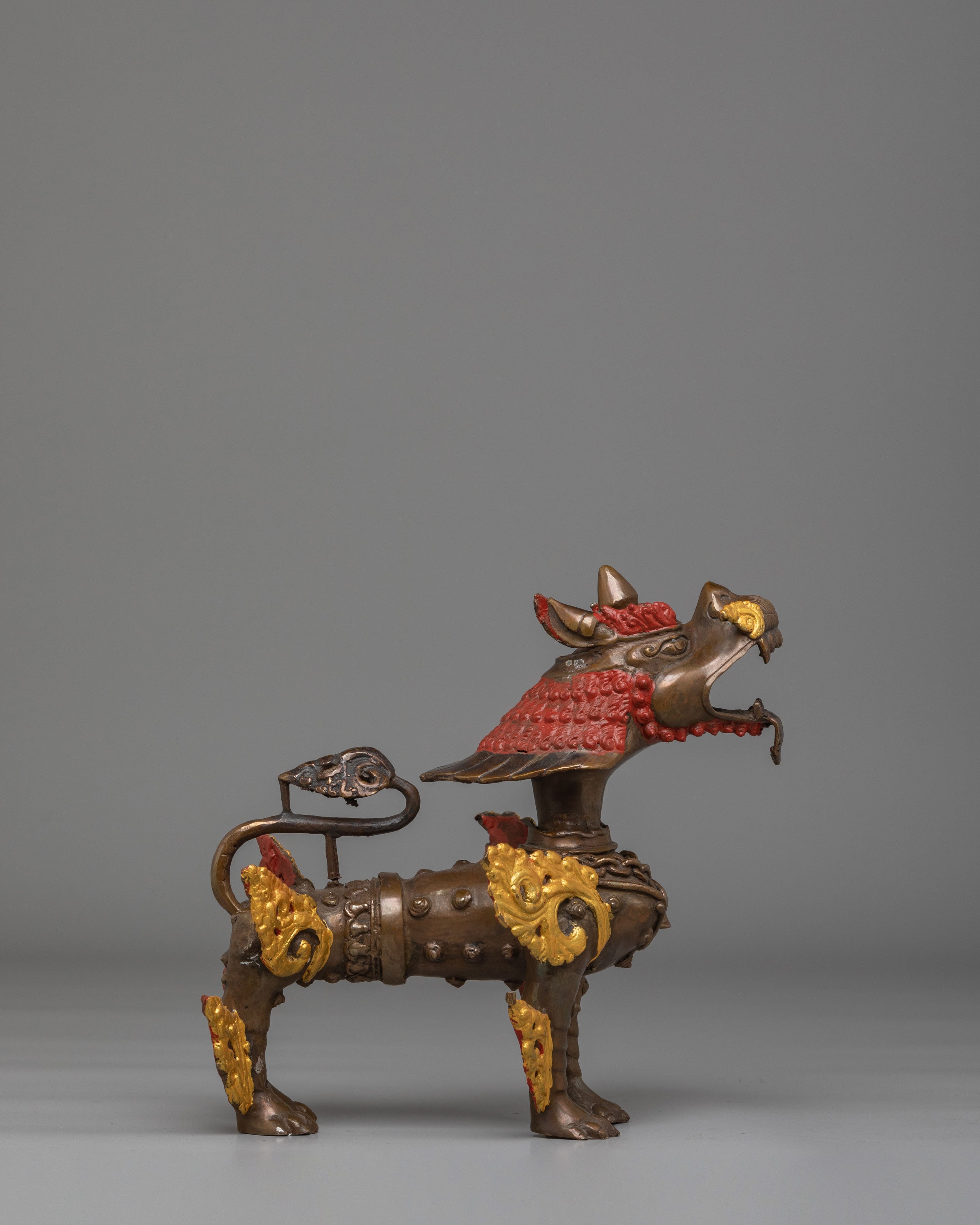 Himalayan Guardian Lion Statue Pair | Symbolic Lion Figurine Set for Spiritual Decor