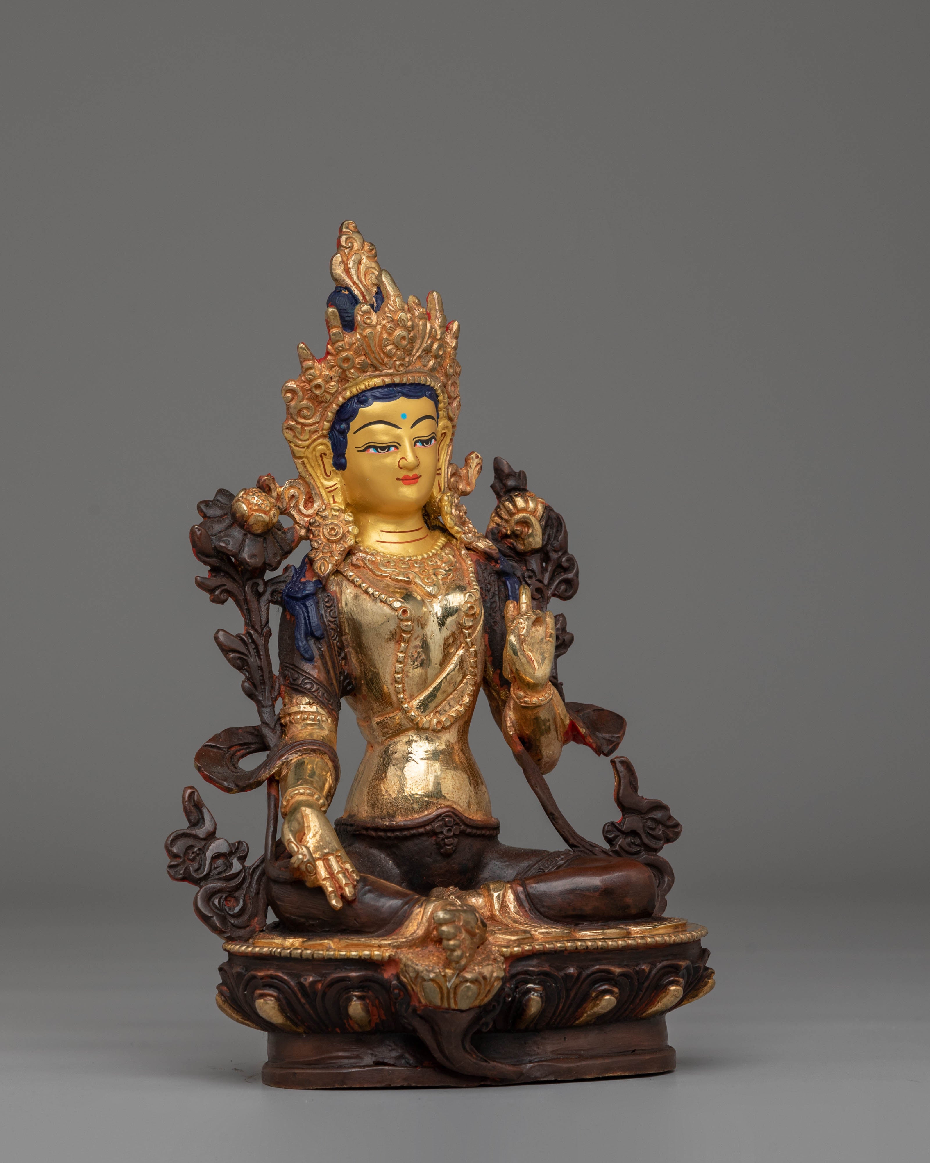 Green Tara Handcrafted Tibetan Sculpture | Himalayan Spiritual Art