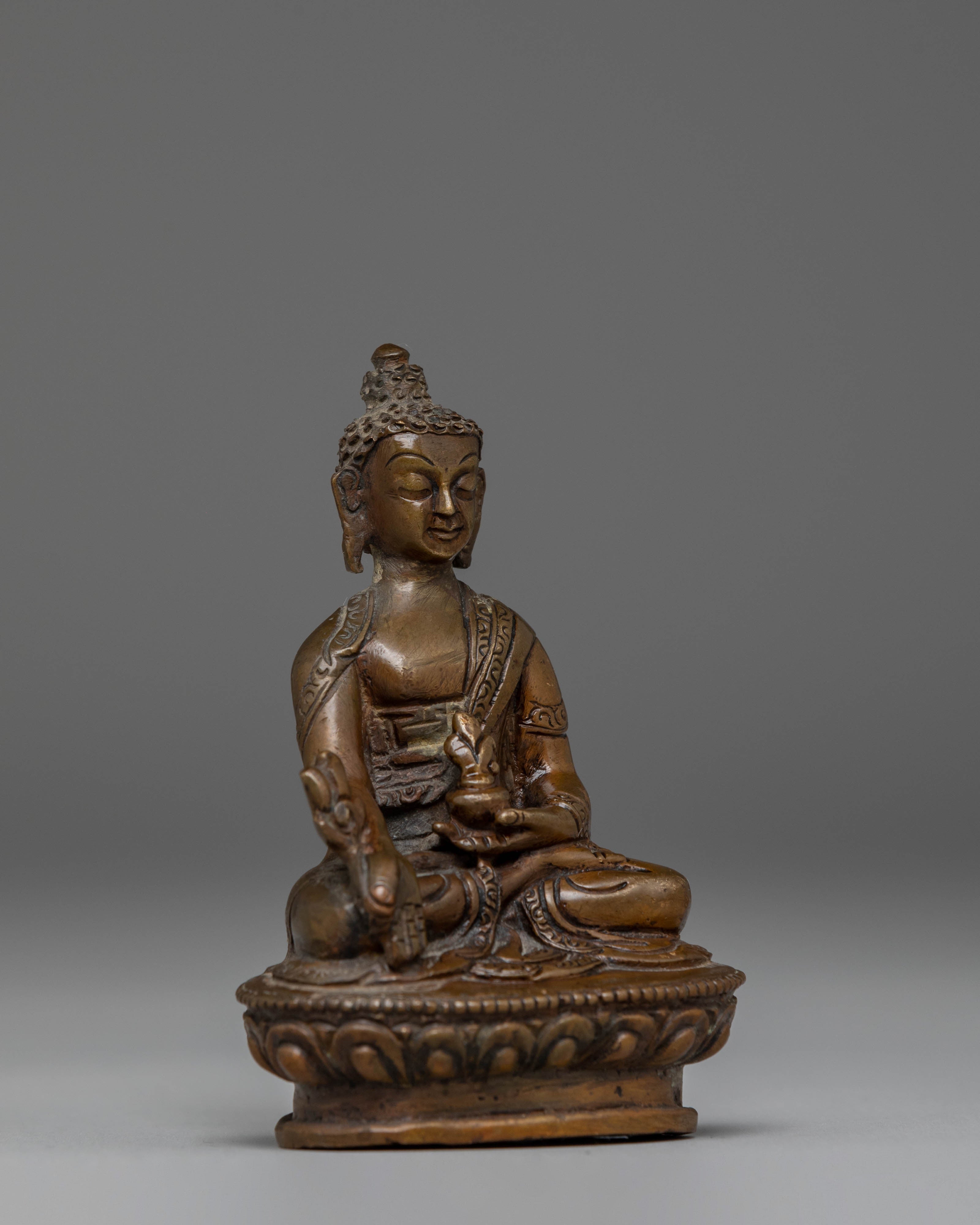 Oxidized Copper Statue of Medicine Buddha | Healing Buddha Sculpture
