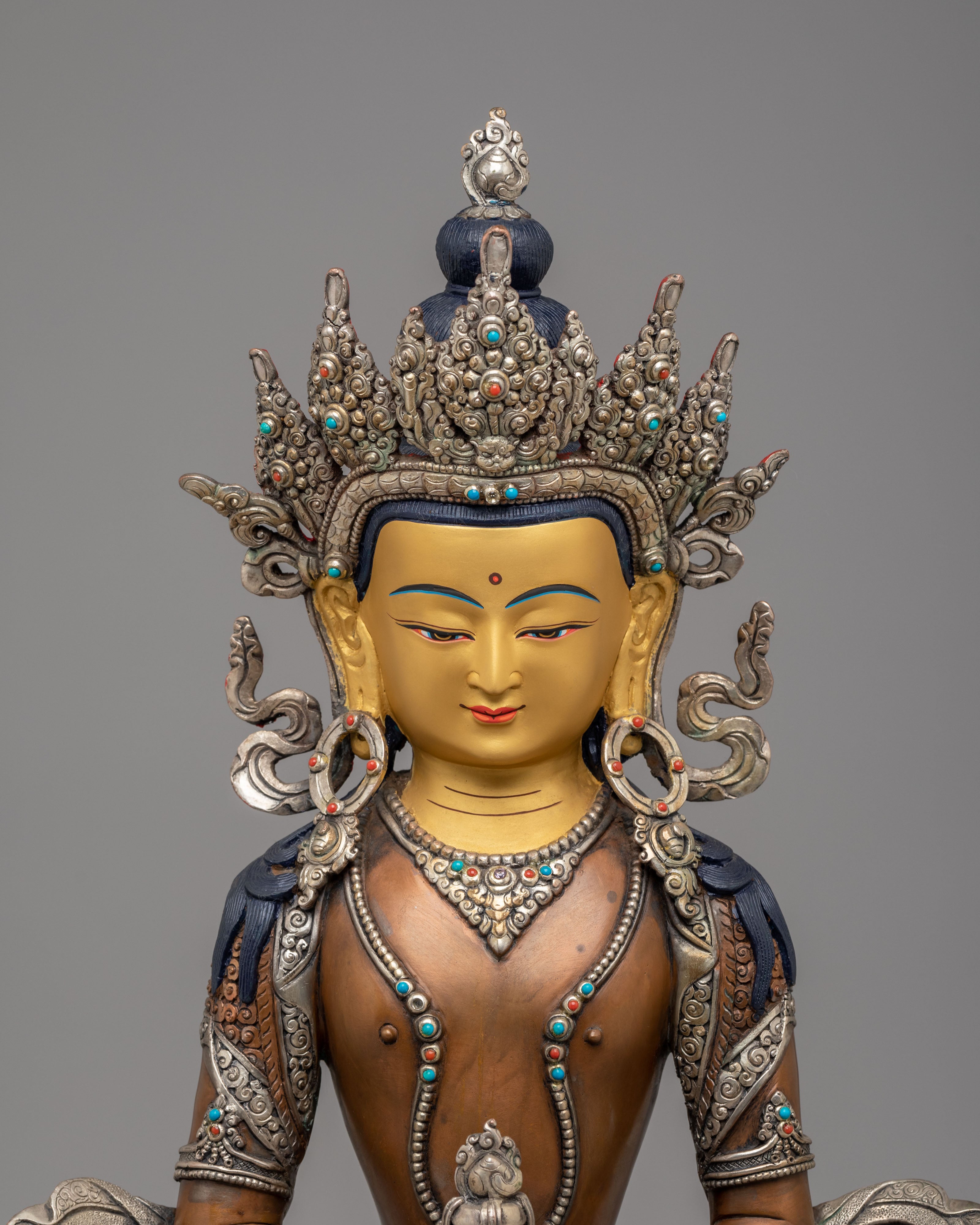 Divine Protection Amitayus Statue | Handcrafted Tibetan Deity Sculpture