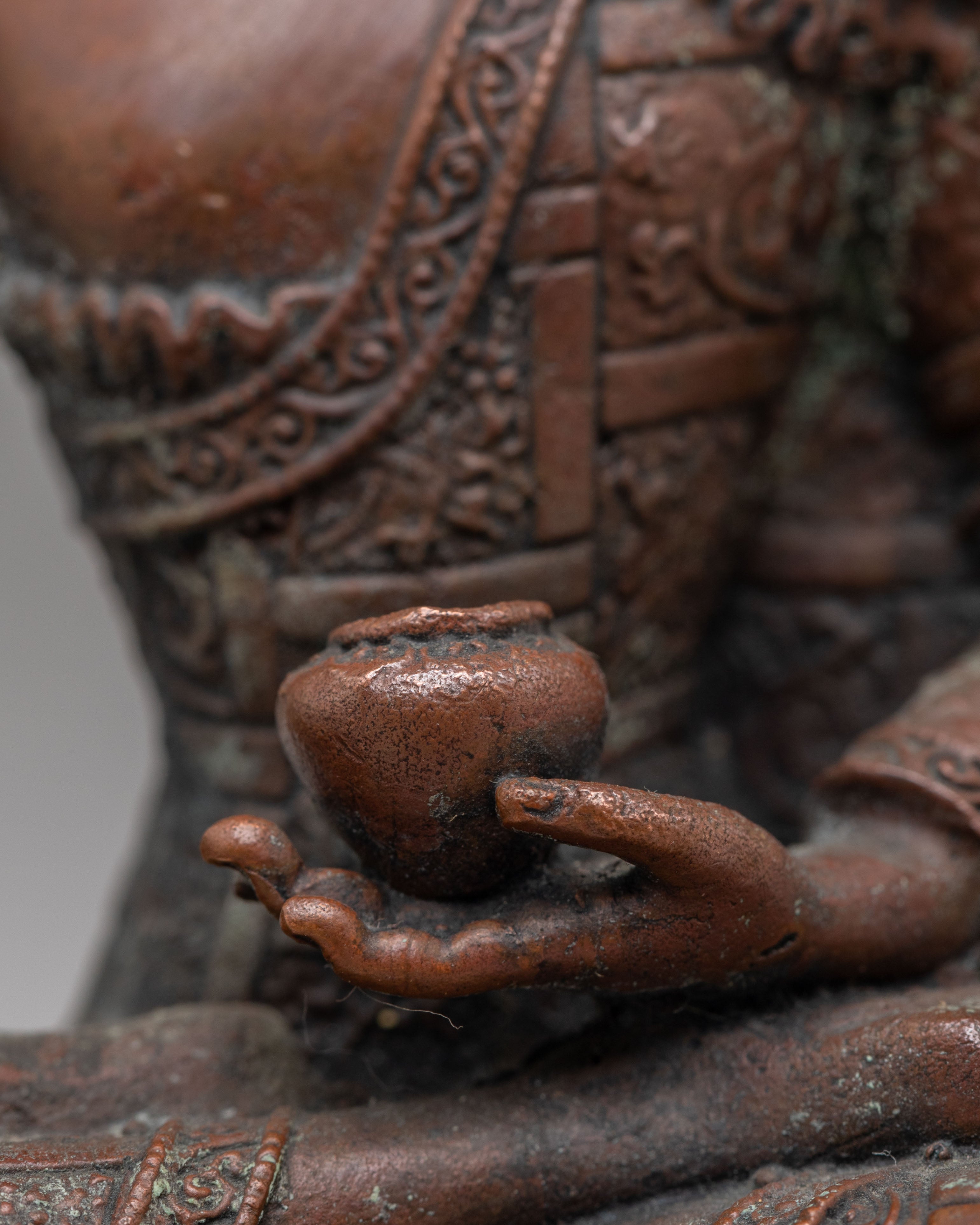 Enlightenment Shakyamuni Buddha Figurine | Oxidized Copper Sculpture