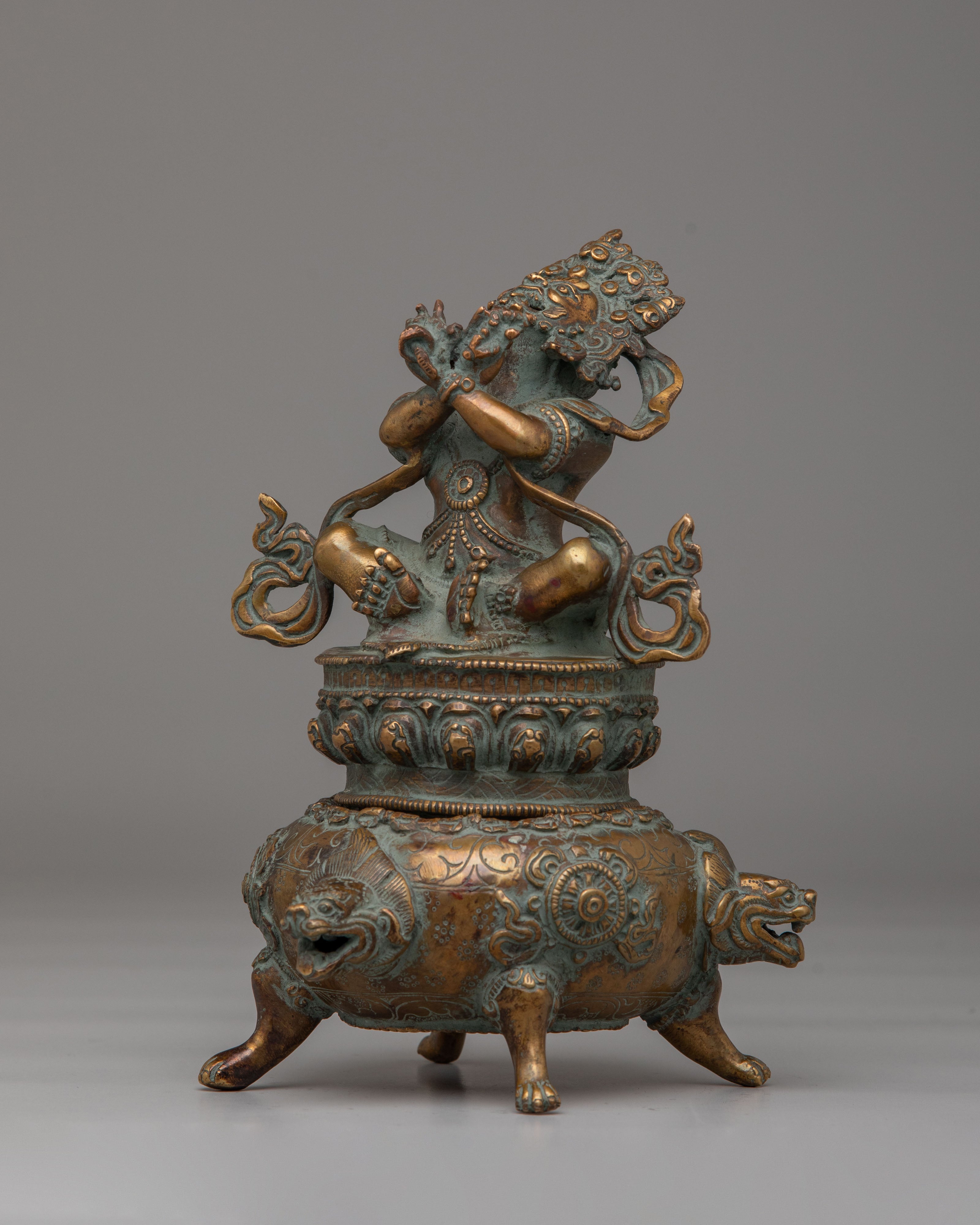 Handcrafted Traditional Vajradhaka | Copper Statue with Antique Finish