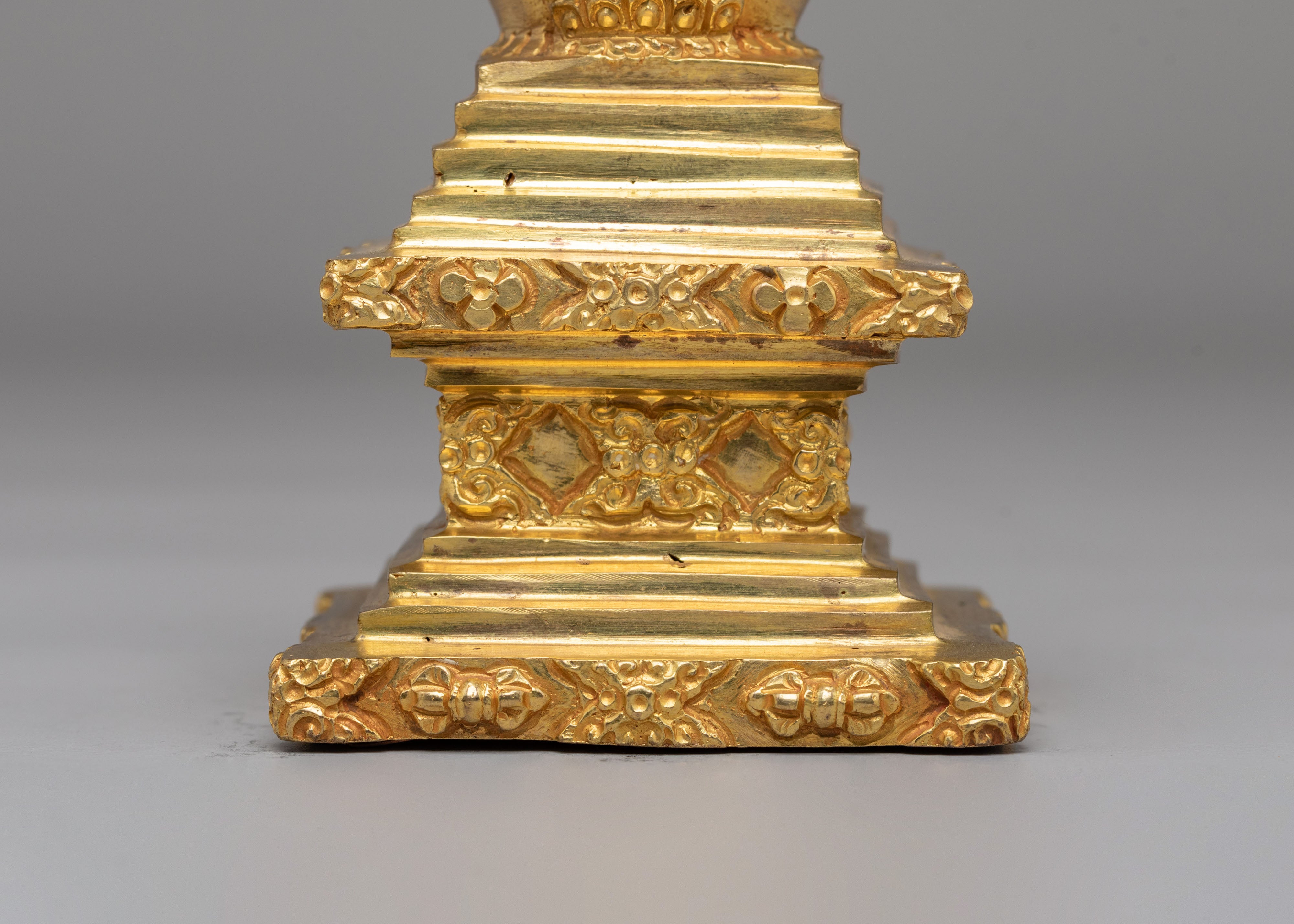 Himalayan Enlightenment Stupa | Gold-Plated Stupa for Meditation