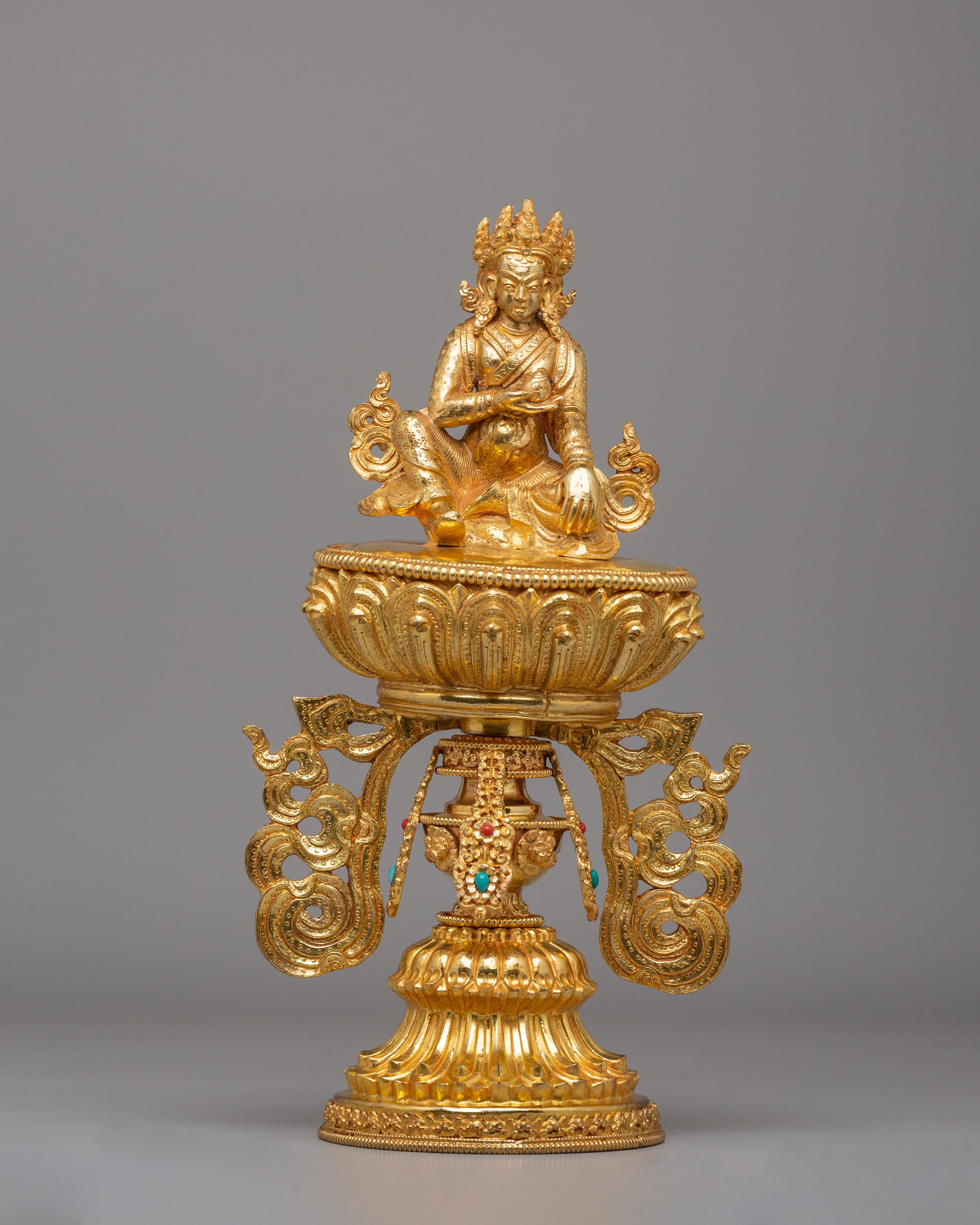 Handcrafted Chakravartin Possessions Sculpture | Sacred Buddhist Artwork for Meditation
