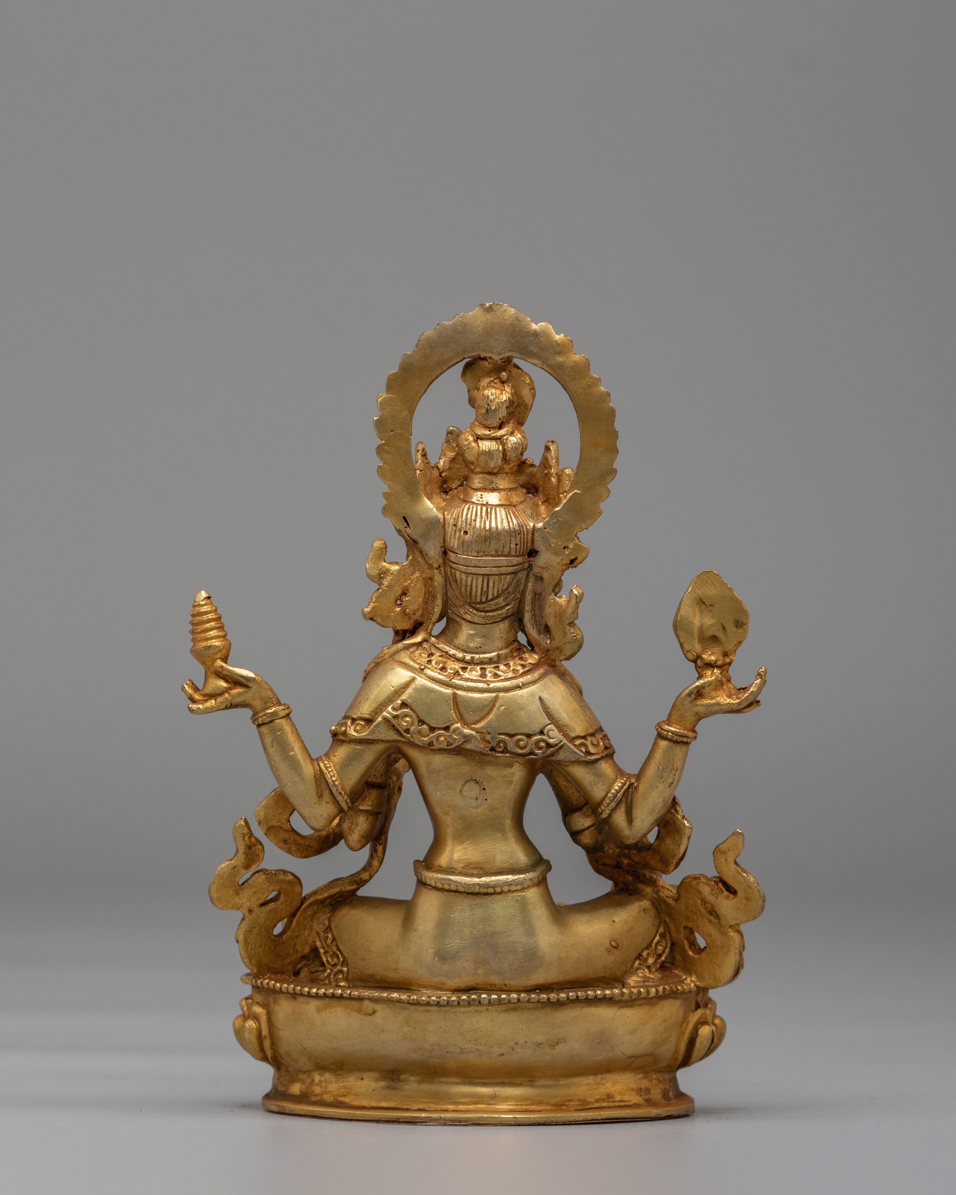 Wealth Goddess Laxmi Statue | Handcrafted Gold Plated Copper Deity