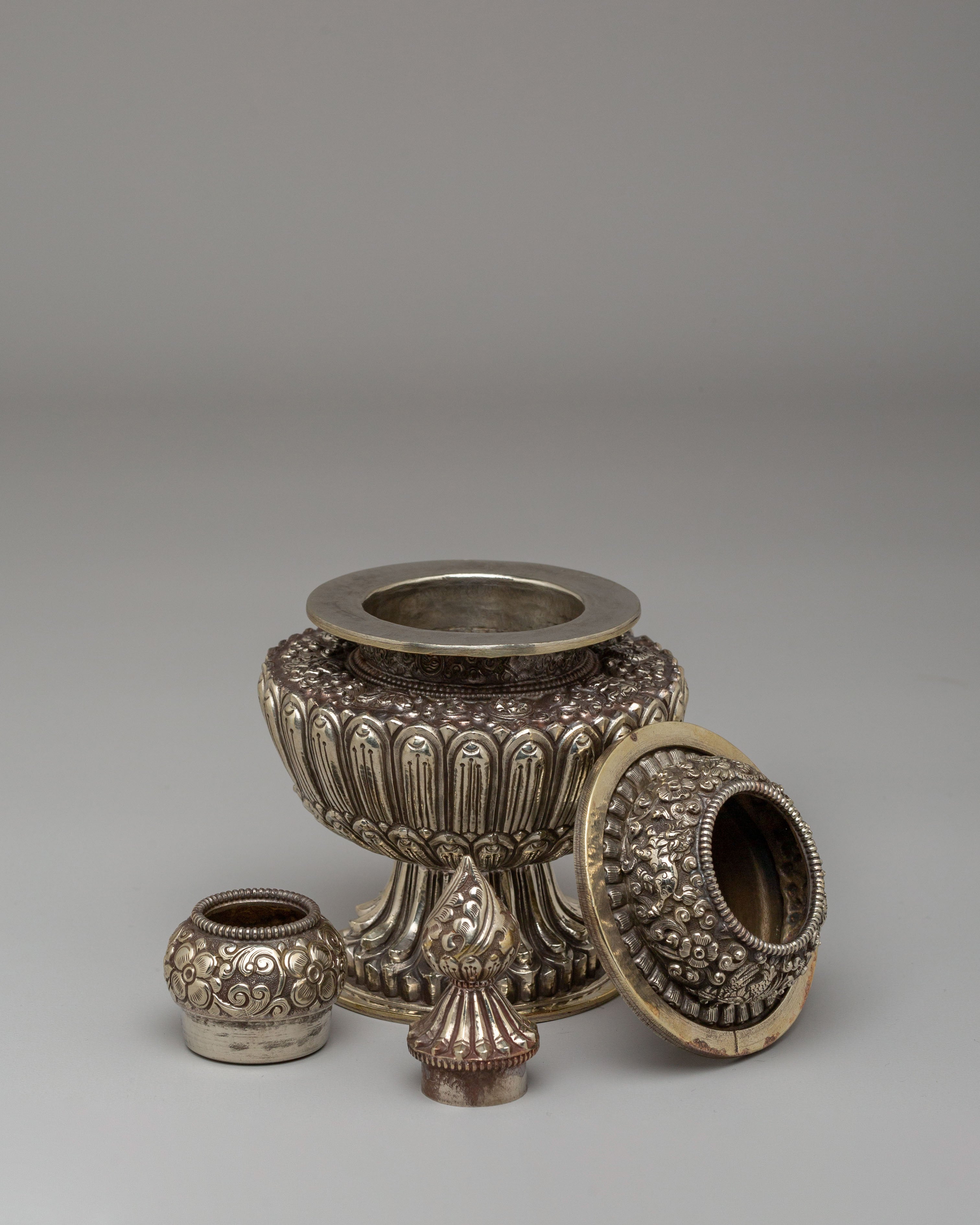 Sacred Buddhist Offering Rice Pot | Symbol of Prosperity