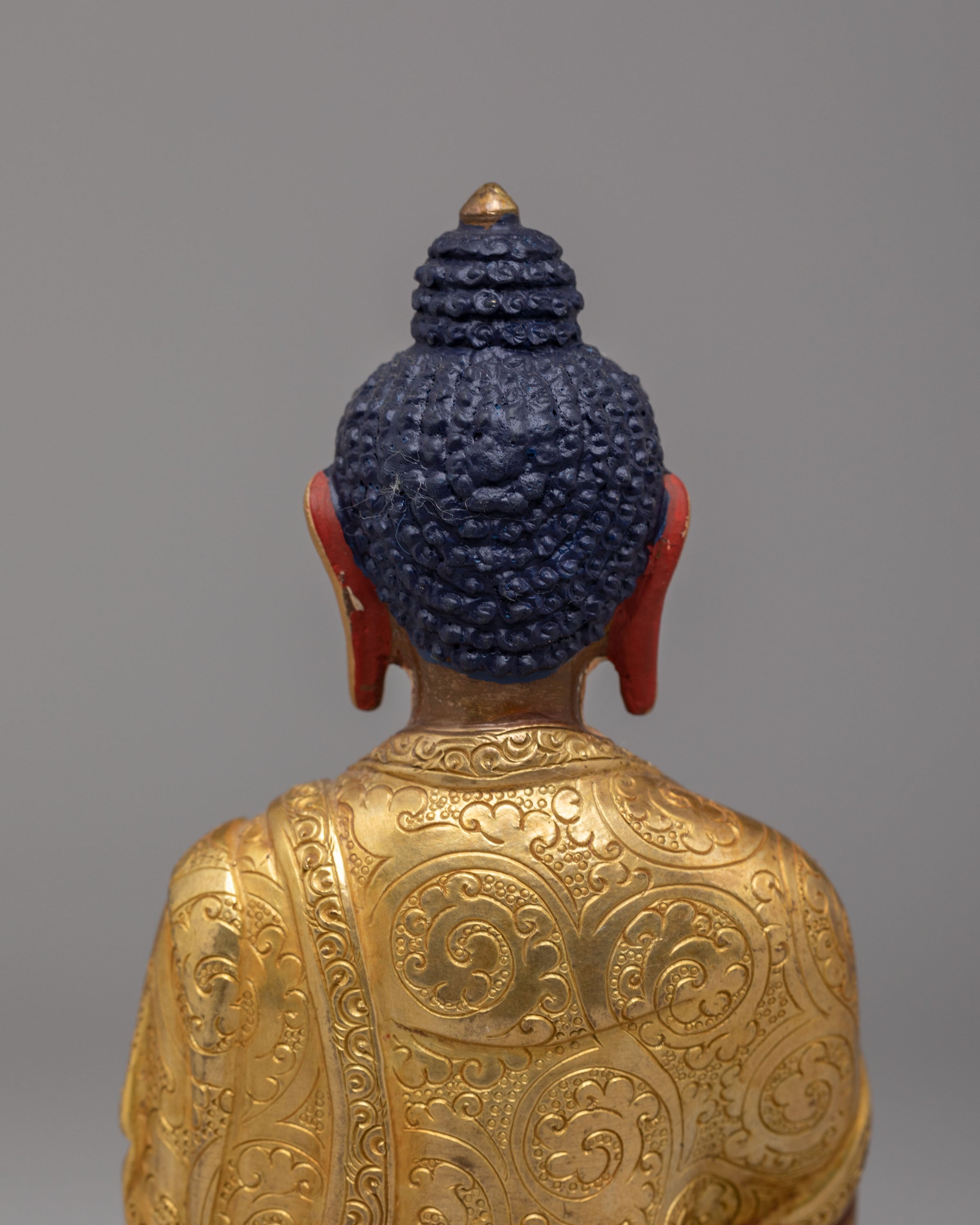 Himalayan Altar Shakyamuni Buddha Statue | Oxidized Copper Body with 24K Gold Plating