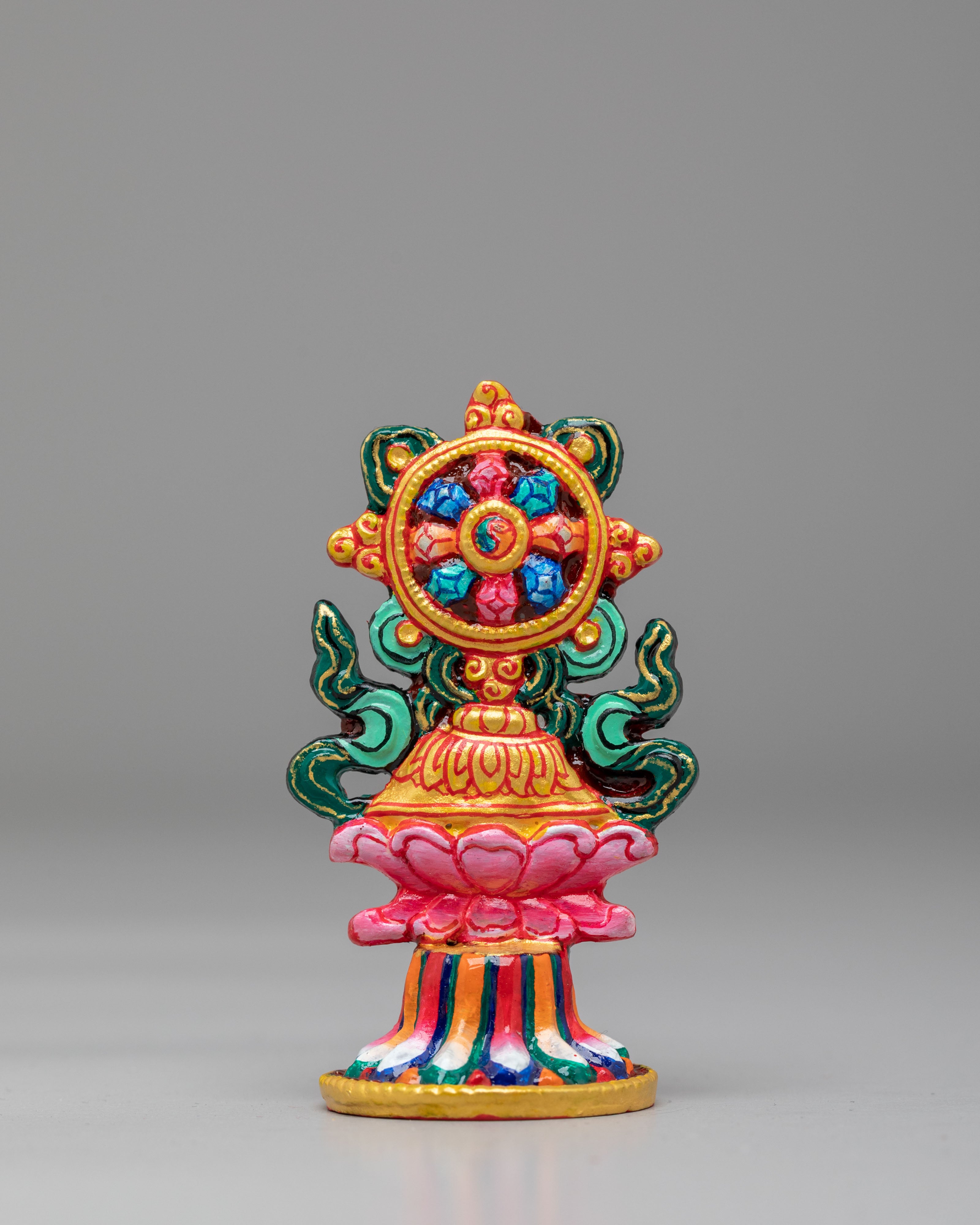 Ceremonial 8 Auspicious Symbols Sculpture | Gold & Acrylic Color