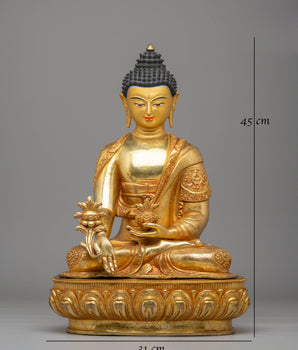 Tibetan Medicine Buddha Statue | Handmade Artwork