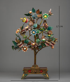 Wish-Fulfilling Seven Jewel Tree | Handcrafted Copper Artwork