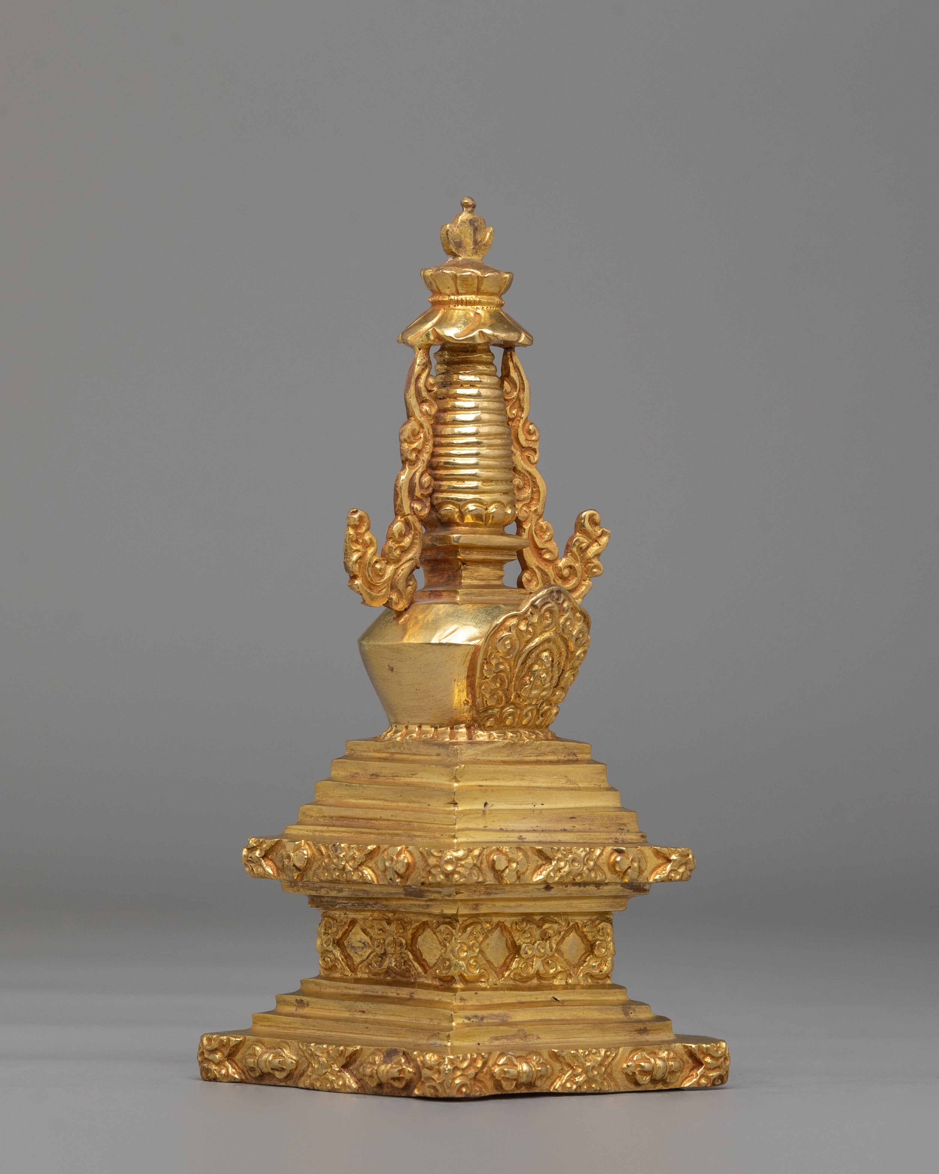 Himalayan Enlightenment Stupa | Gold-Plated Stupa for Meditation