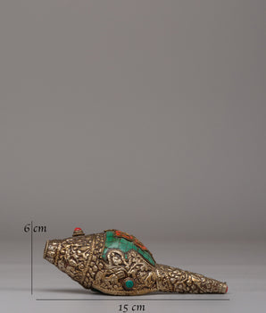 Handmade Conch for Buddhist Rituals | Tibetan Ritual Artifact