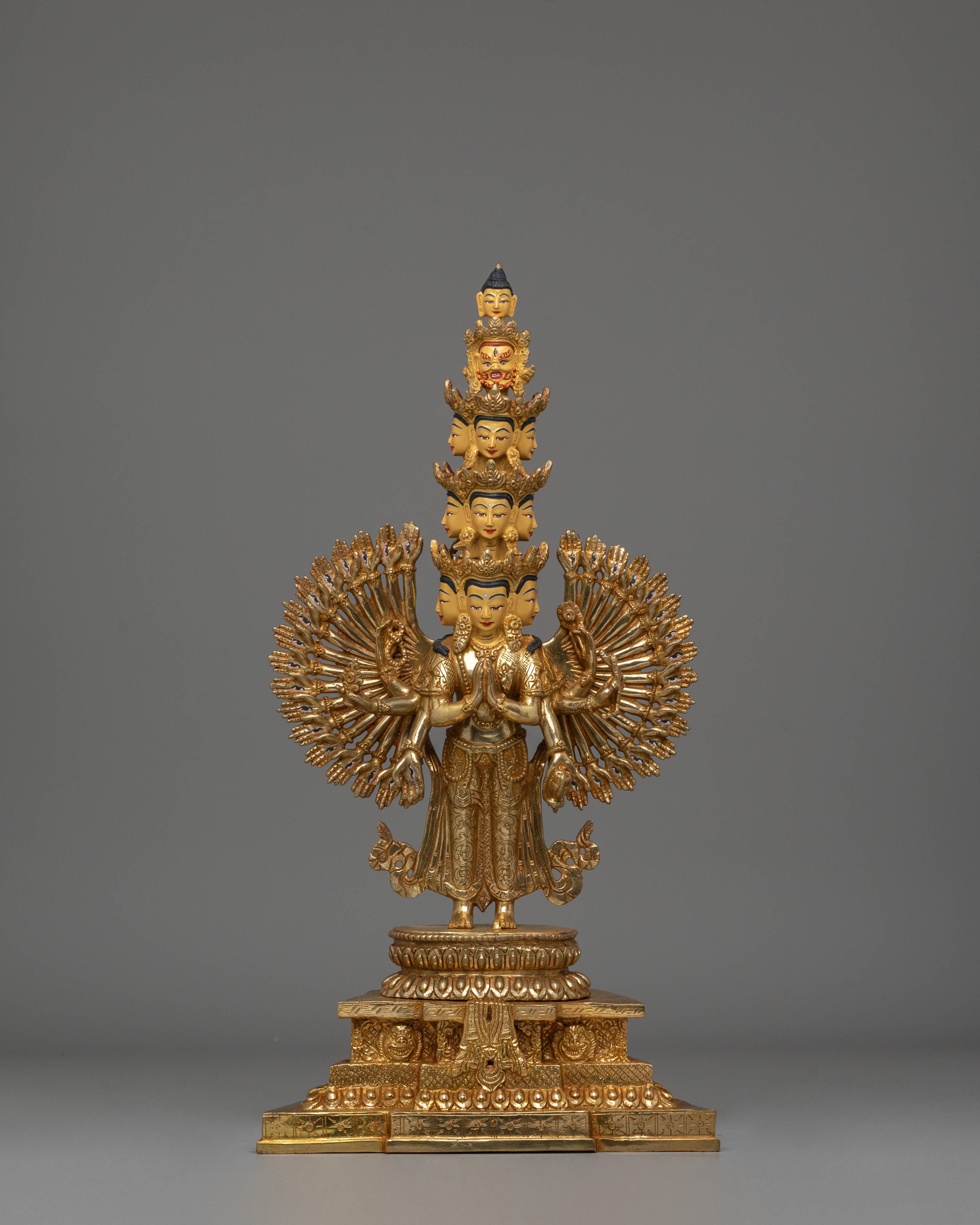 Handcrafted 1000 Armed Buddhist Chenrezig Statue | Compassionate Deity of Healing