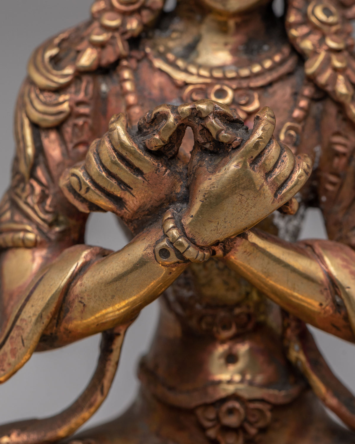 Tibetan Vajradhara Deity Statue | Copper Body Figurine