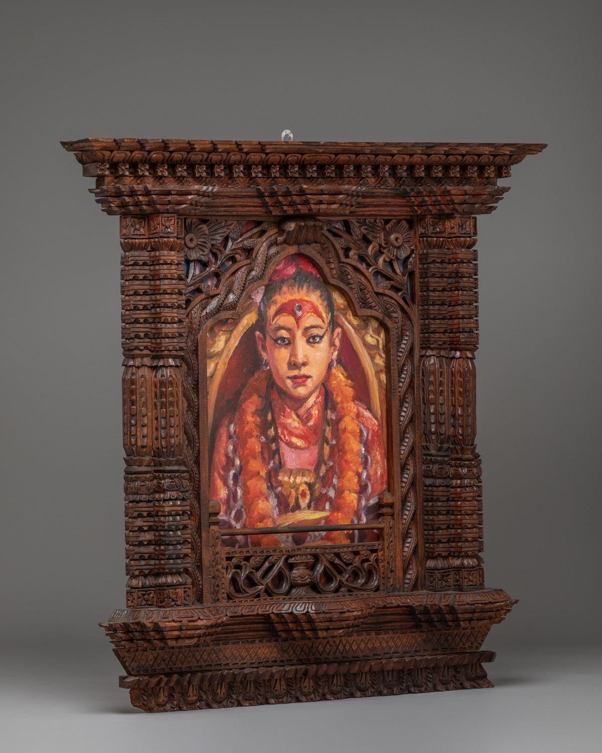 Kumari Photo Frame Wall Hanging | Hand-Painted Nepalese Sacred Artwork