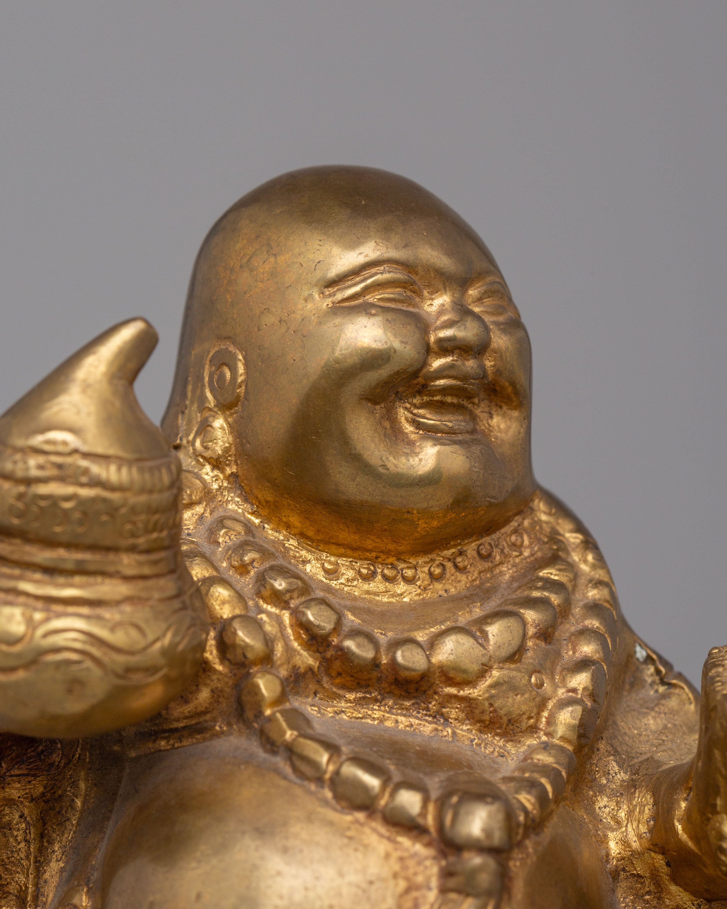 Handmade Laughing Buddha Statue | Brass Happy Buddha for Home Decor and Prosperity