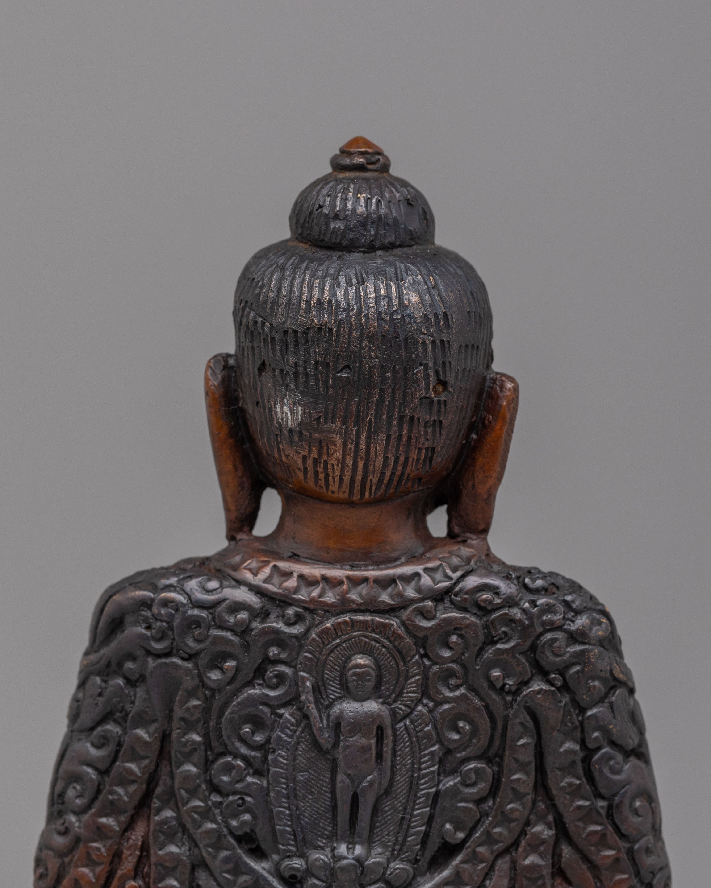 Amitabha Buddha Statue for Meditation | Oxidized Copper Buddha Figure