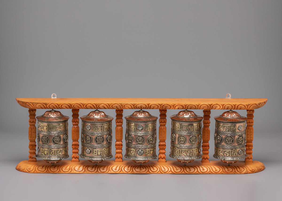 Tibetan Prayer Wheel Set | Meditation & Spiritual Decor