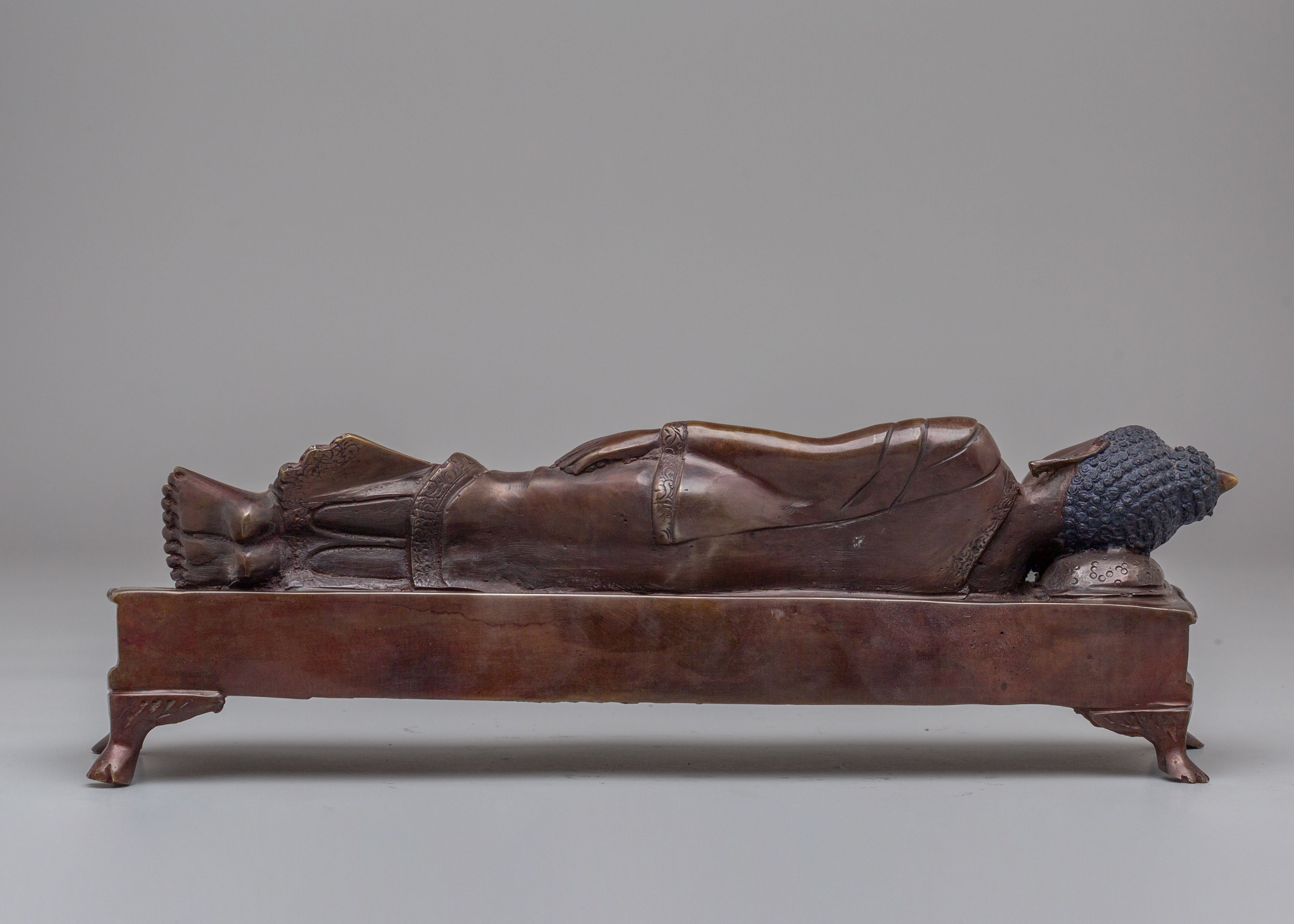Handmade Sleeping Buddha Sculpture | Traditional Meditation Decor