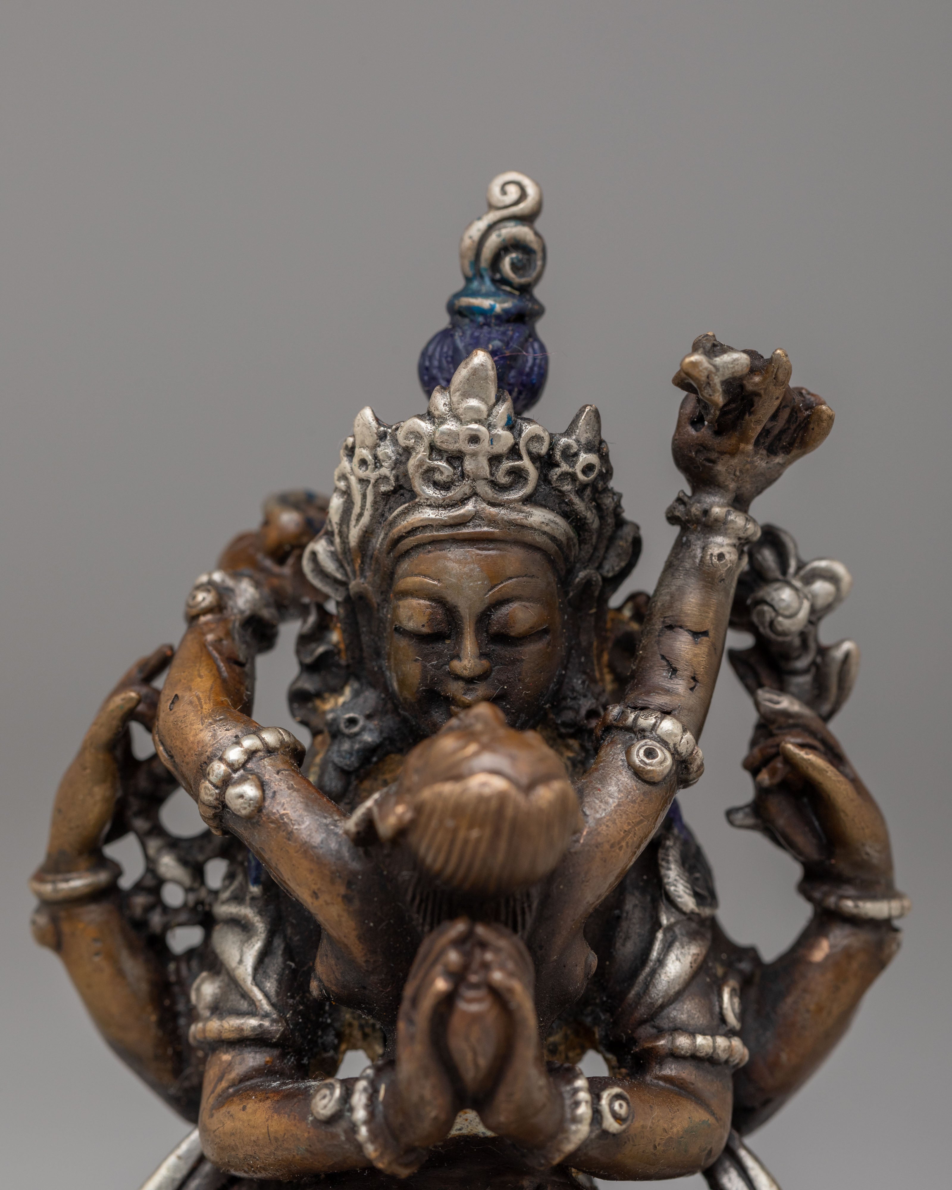 Handmade Chenrezig with Consort Statue | Tibetan Bodhisattva